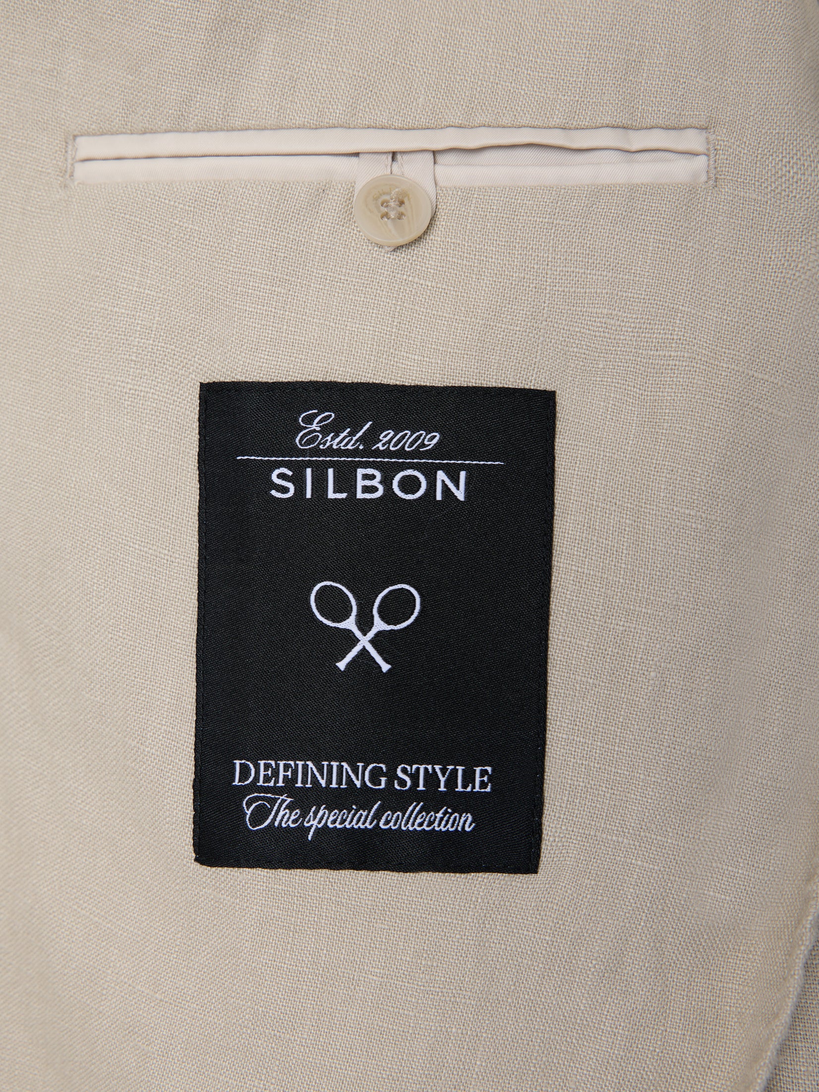 Beige comfort double-breasted blazer