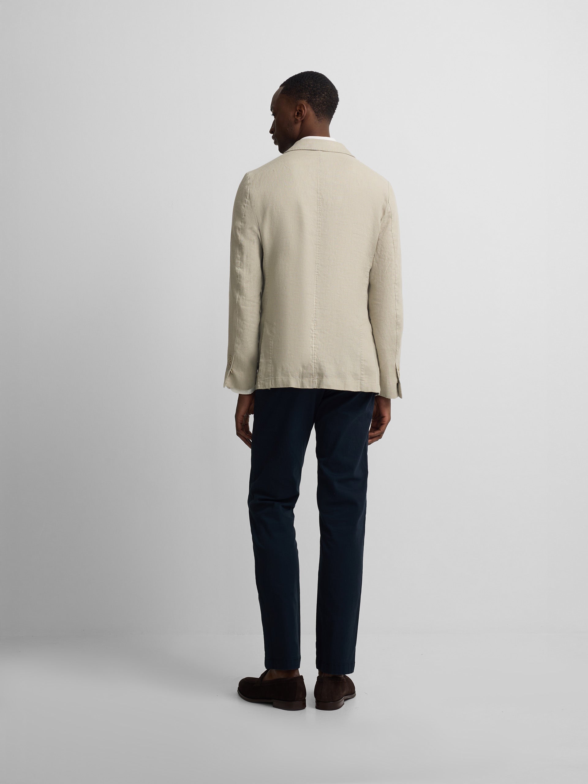 Beige comfort double-breasted blazer