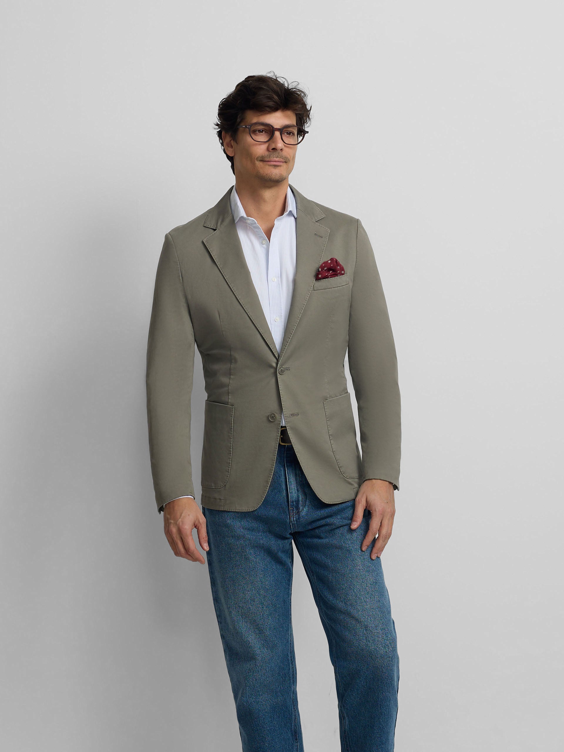 Veste décontractée vert gris
