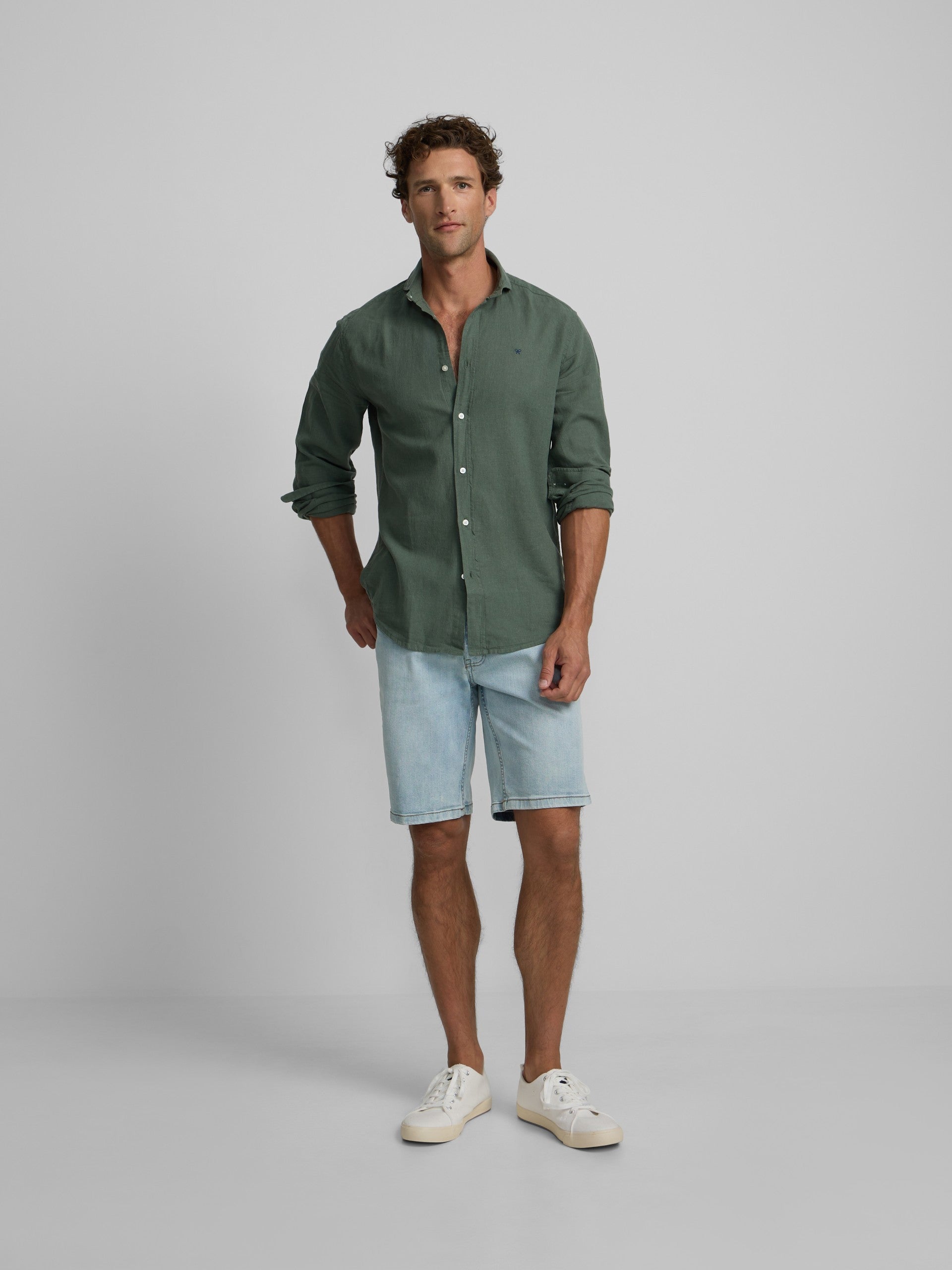 Bermuda cinco bolsillos denim azul claro