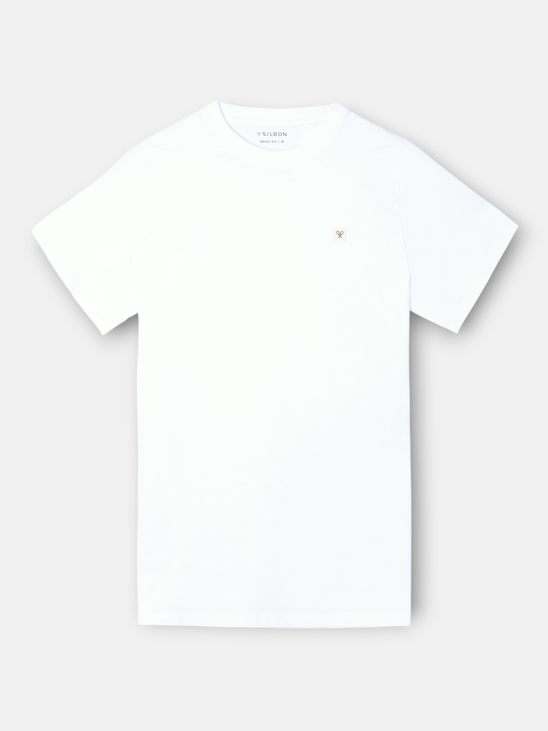 Camiseta lisa minilogo parche blanca