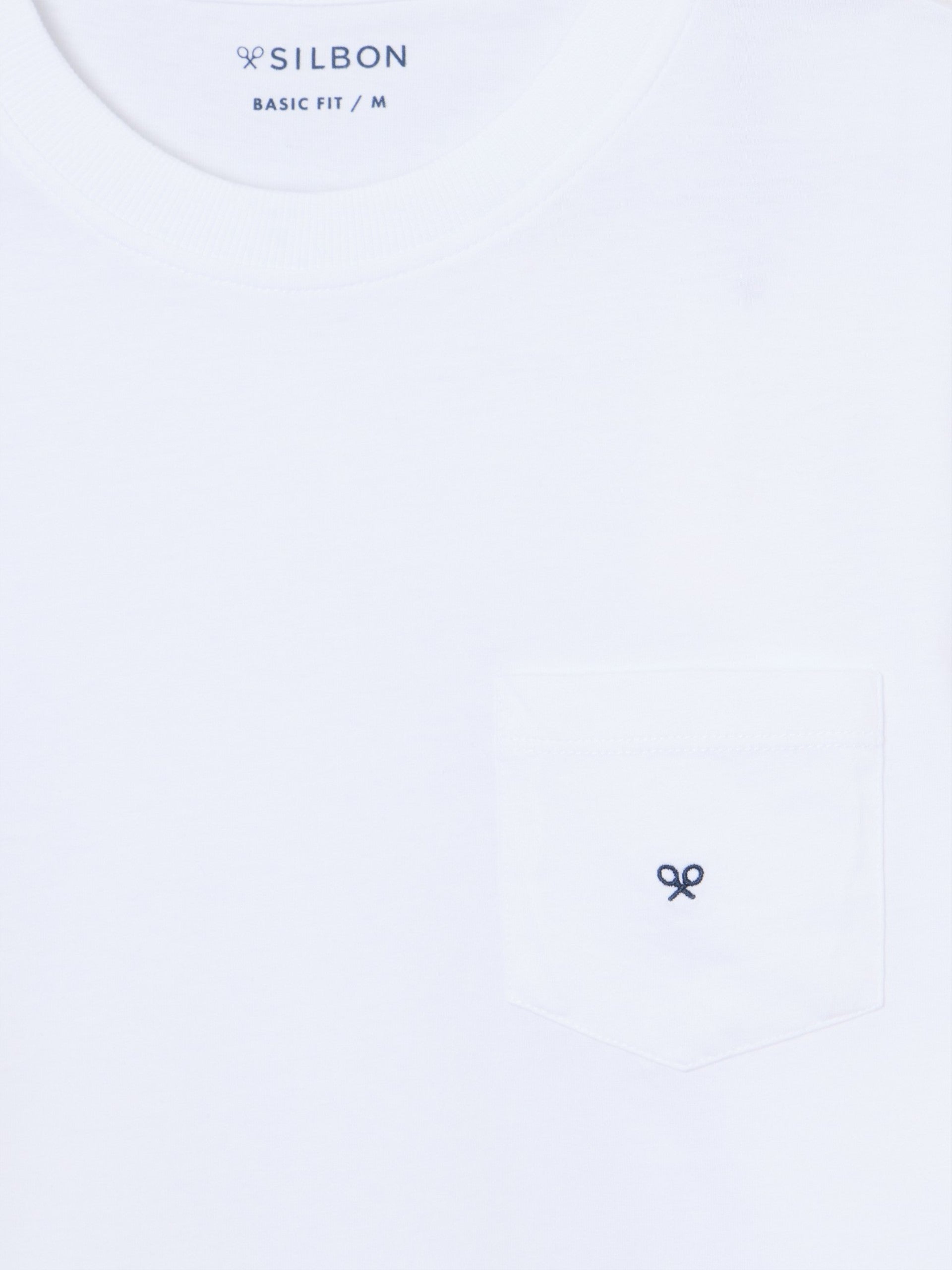 Classic white t-shirt with mini logo pocket