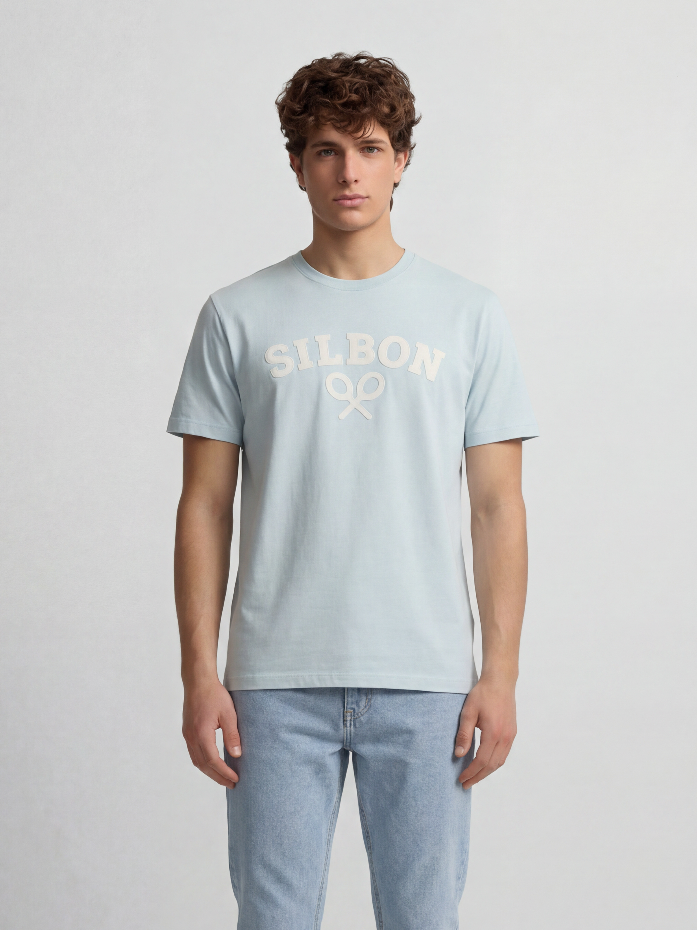 Camiseta raqueta media aguamarina