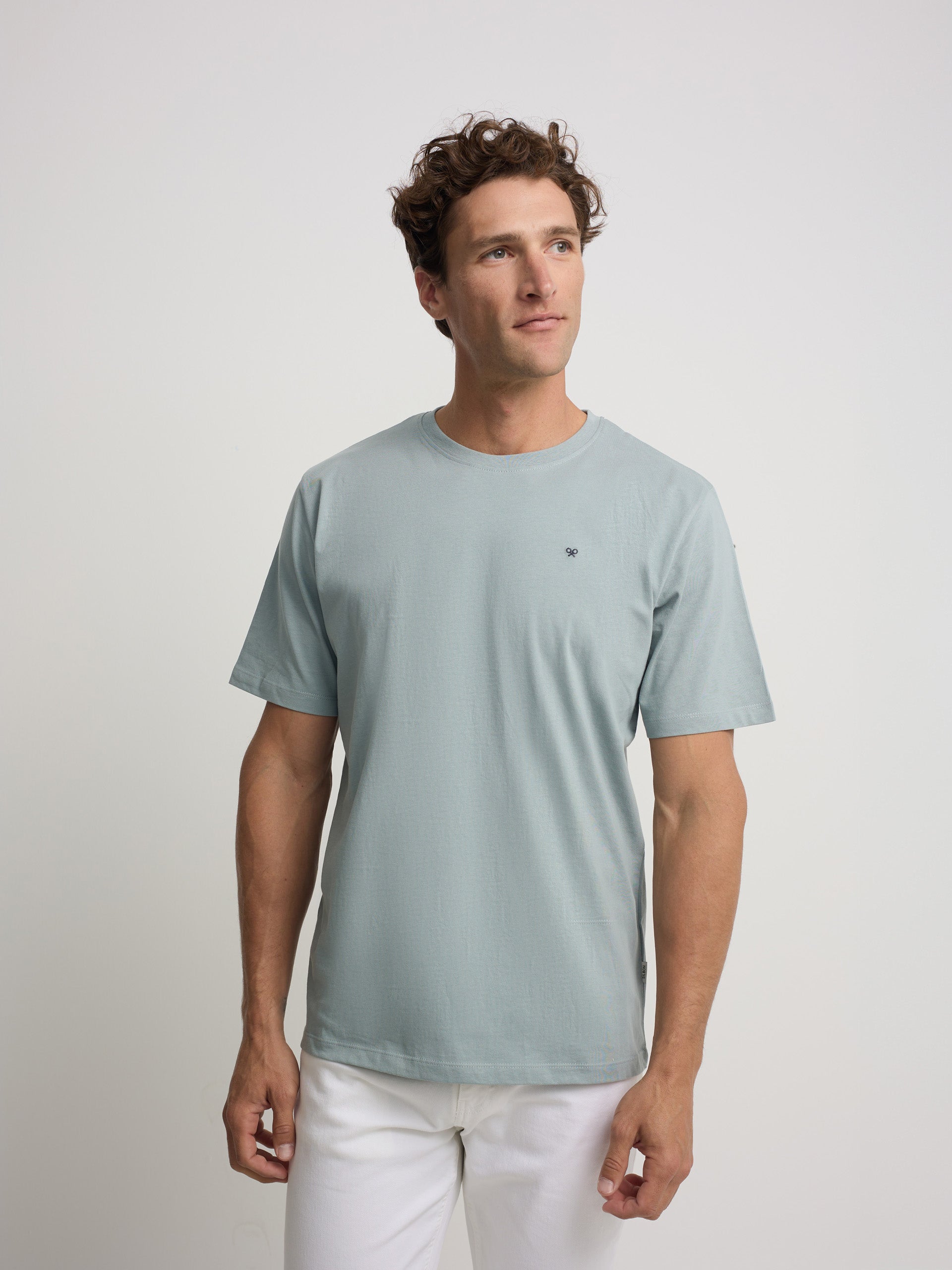 Camiseta minilogo verde gris