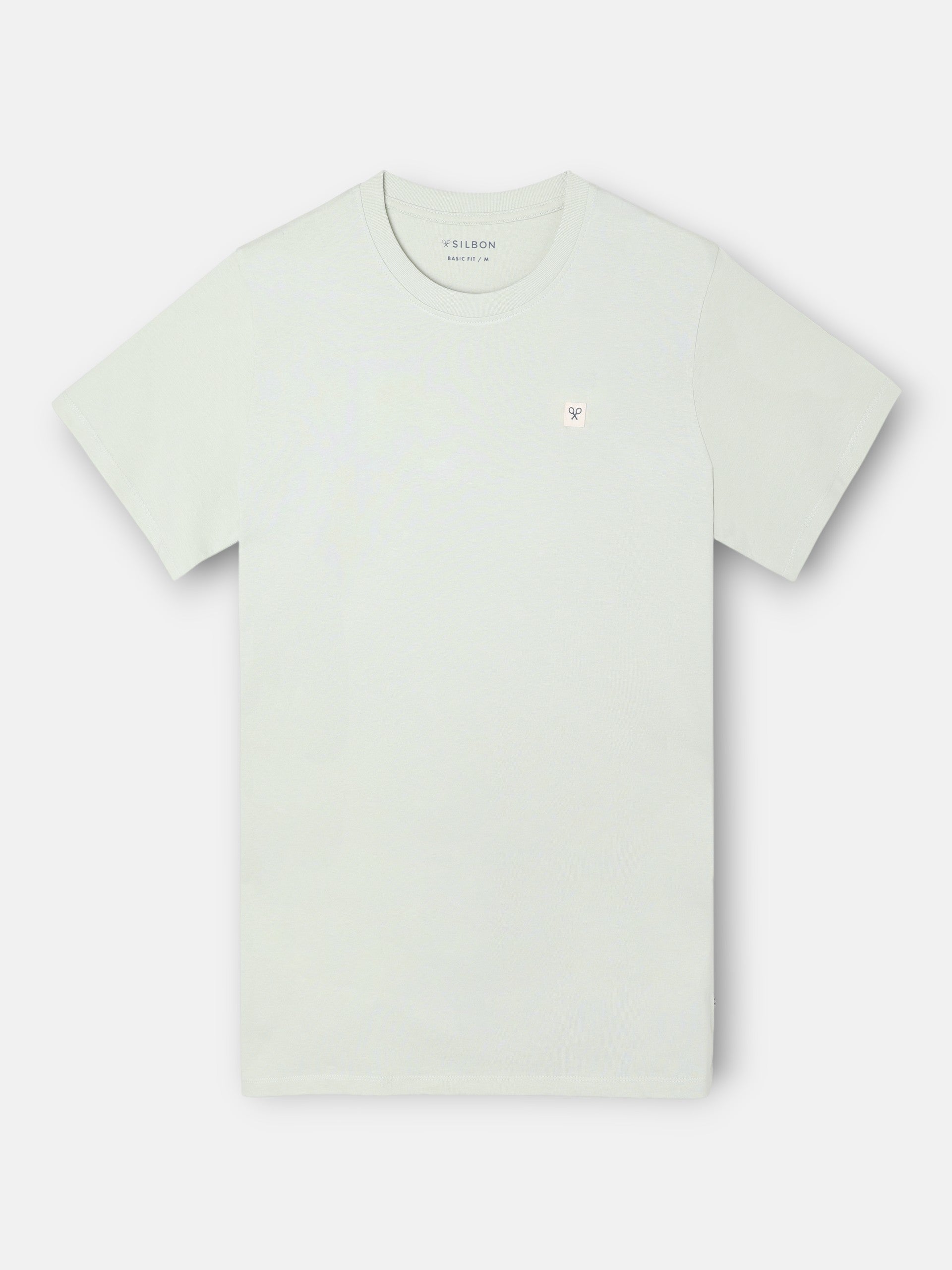 Camiseta lisa minilogo parche verde claro