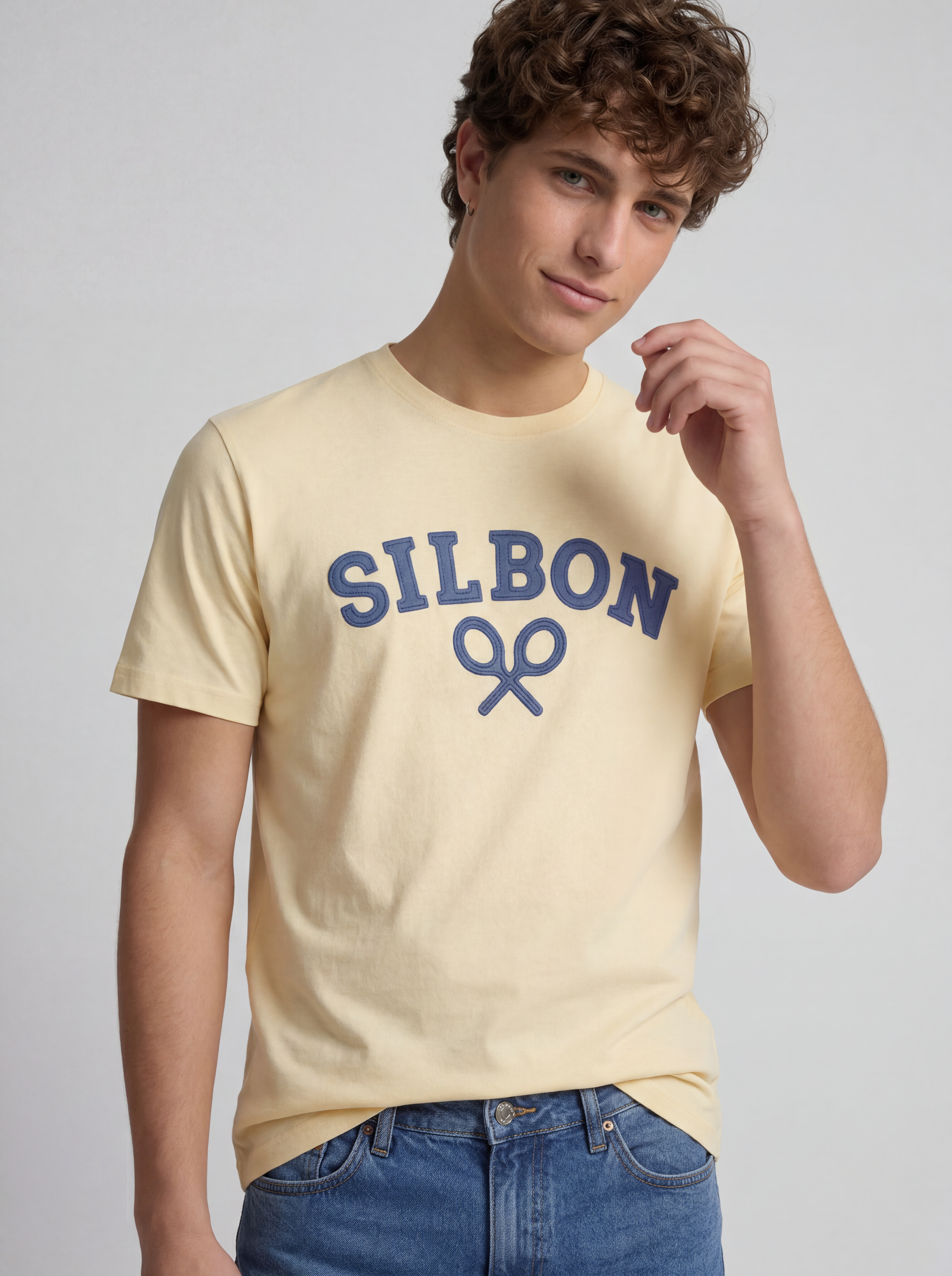 Half Racket T-shirt Yellow