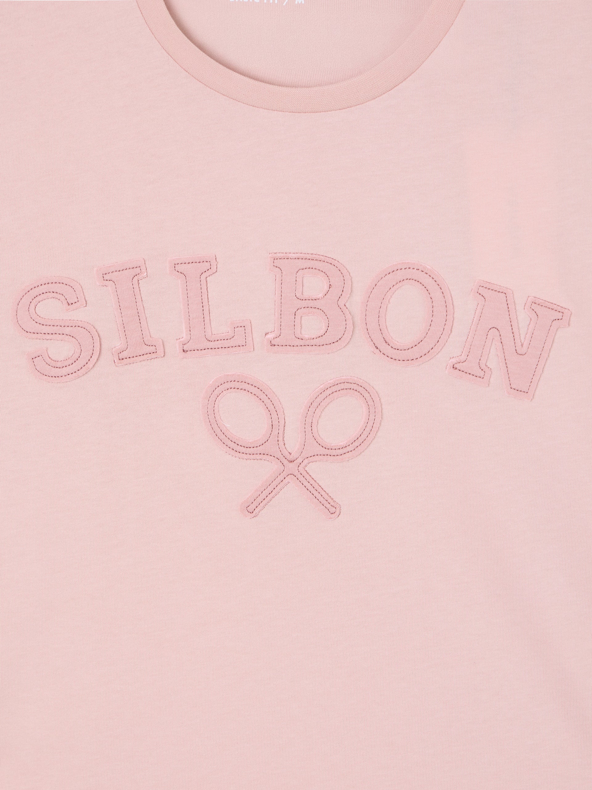Camiseta raqueta media rosa
