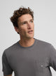 Classic t-shirt with mini logo pocket in grey