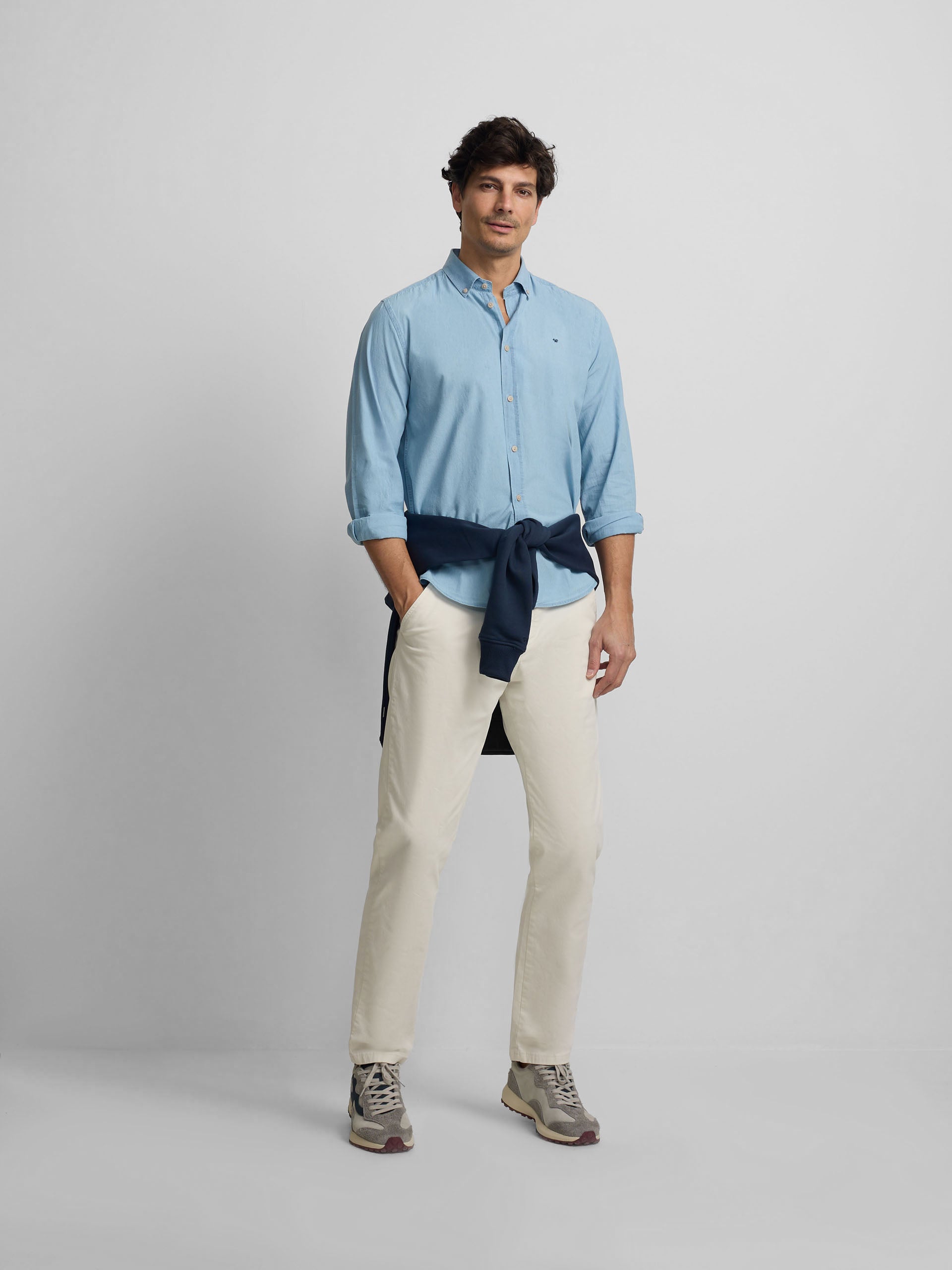 Camisa sport denim azul claro