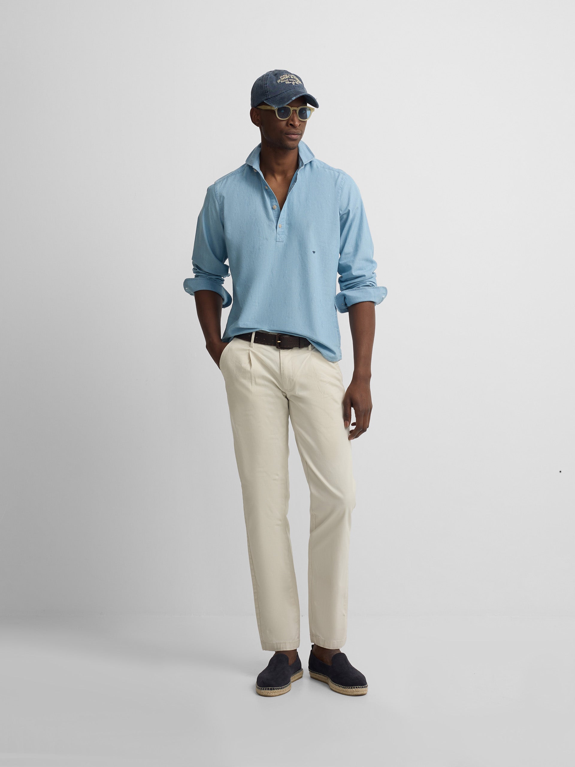 Polera sport denim azul claro