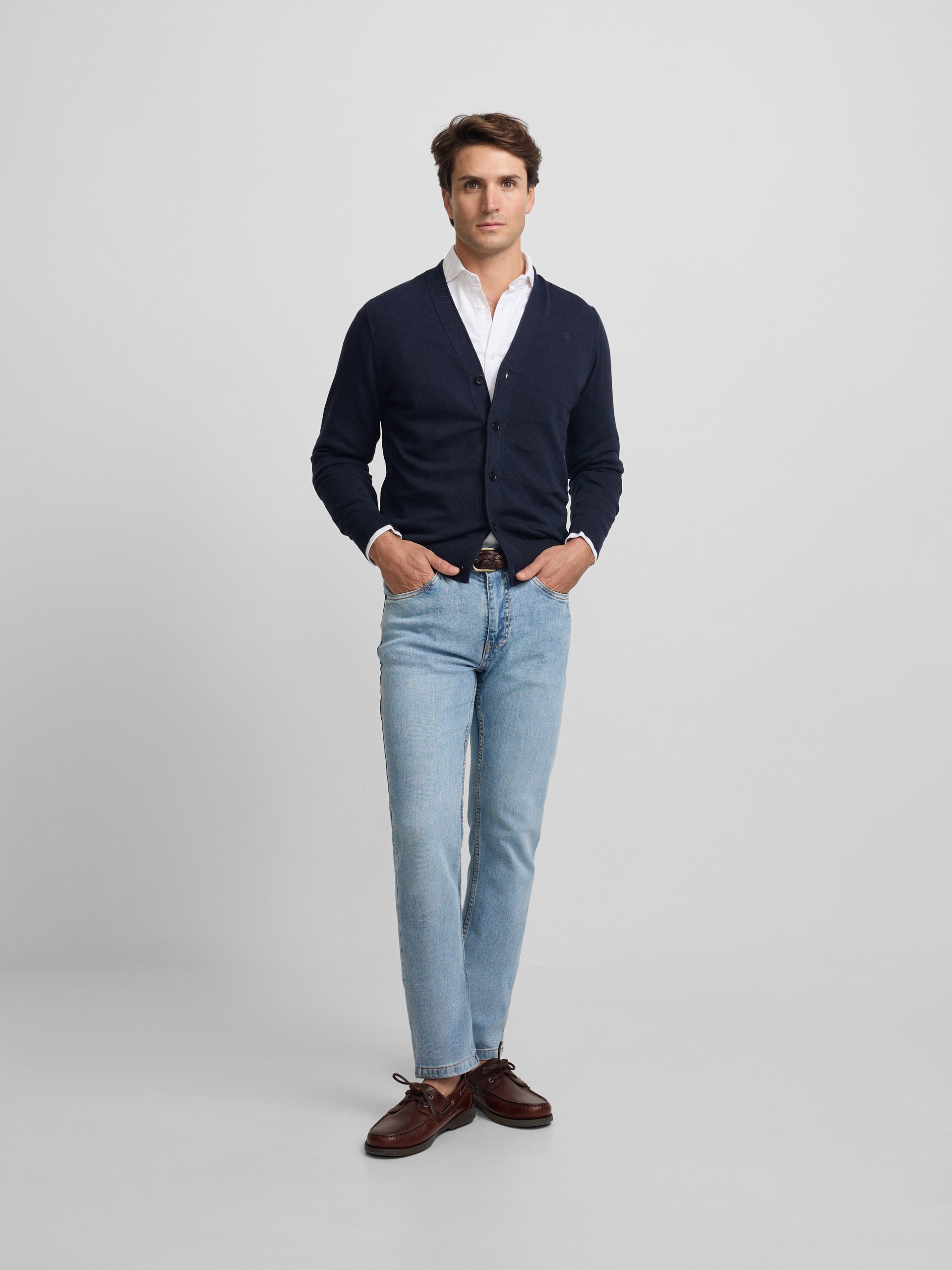 Cardigan botones azul marino