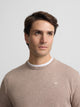 Jersey liso cuello caja beige medio