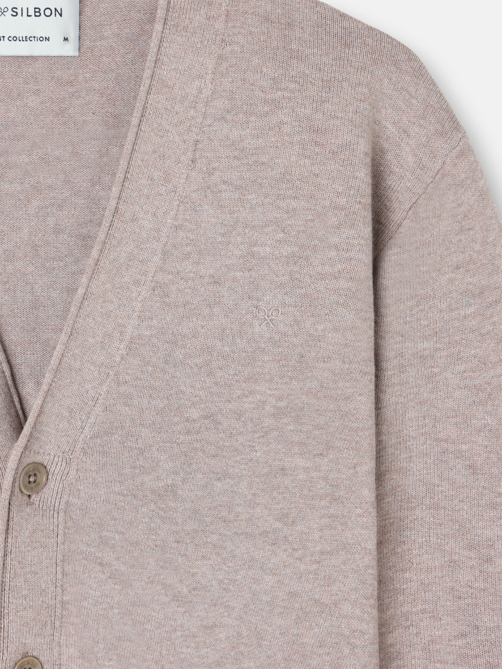 Cardigan botones beige medio