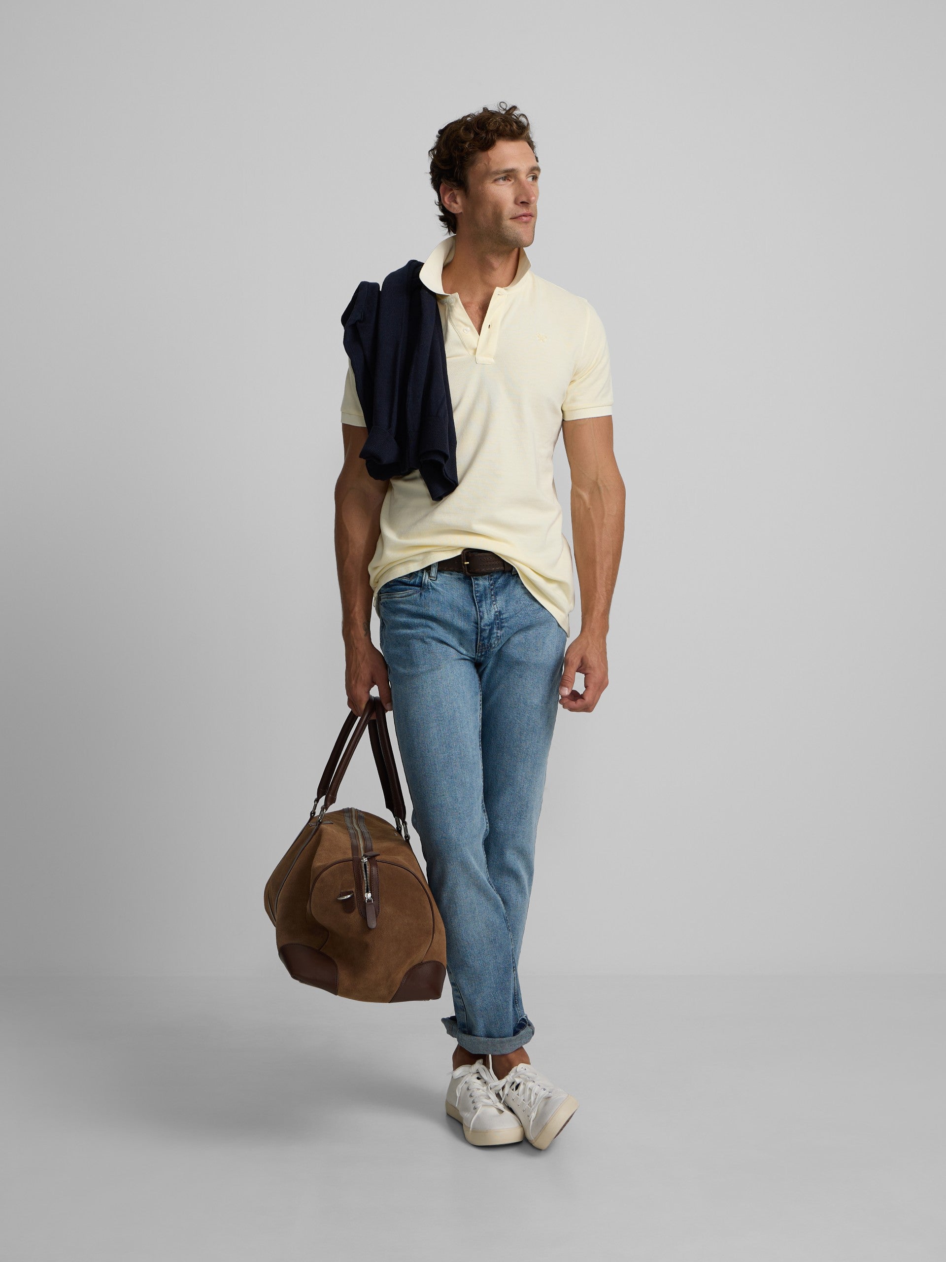 Medium blue denim sport trousers