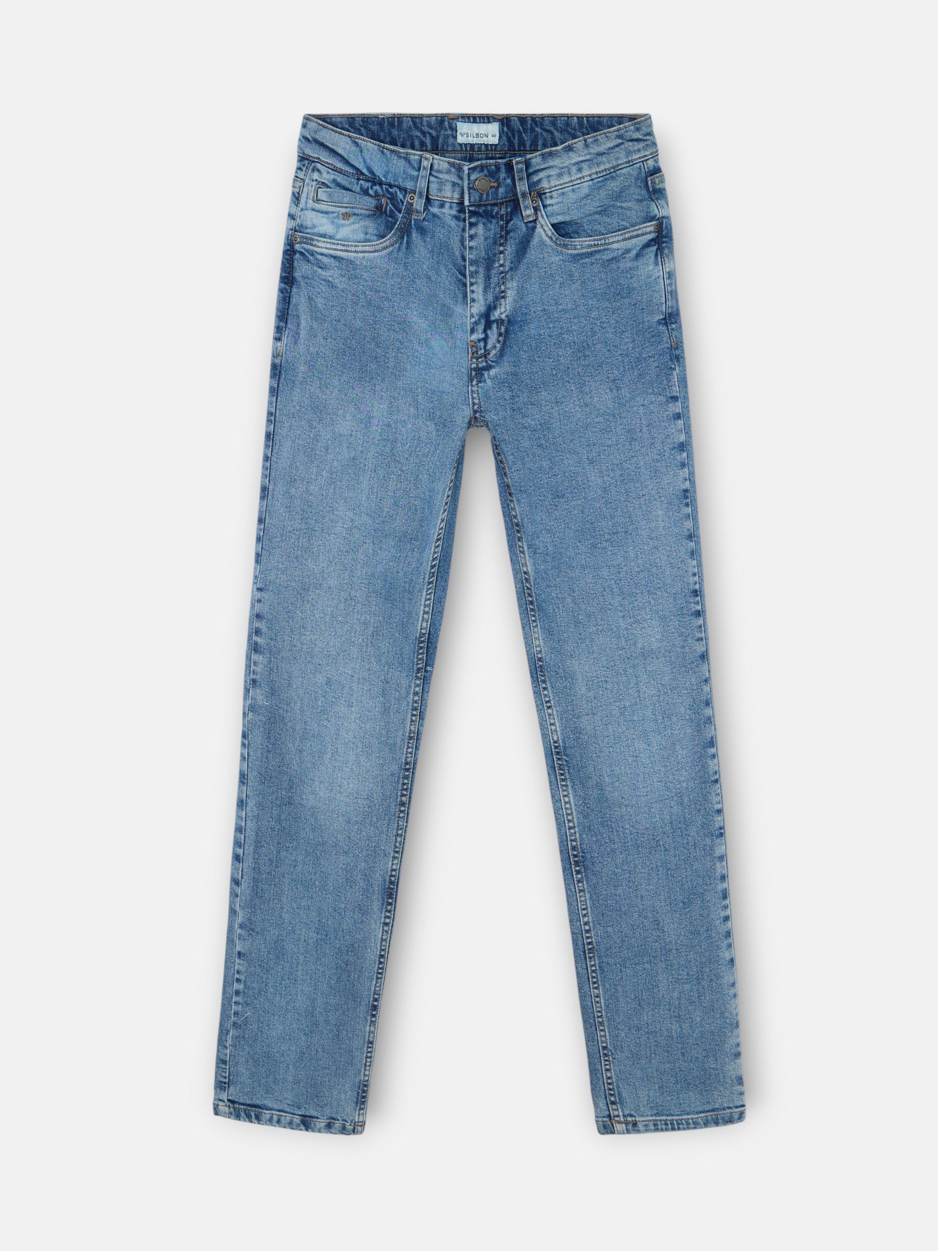 Medium blue denim sport trousers