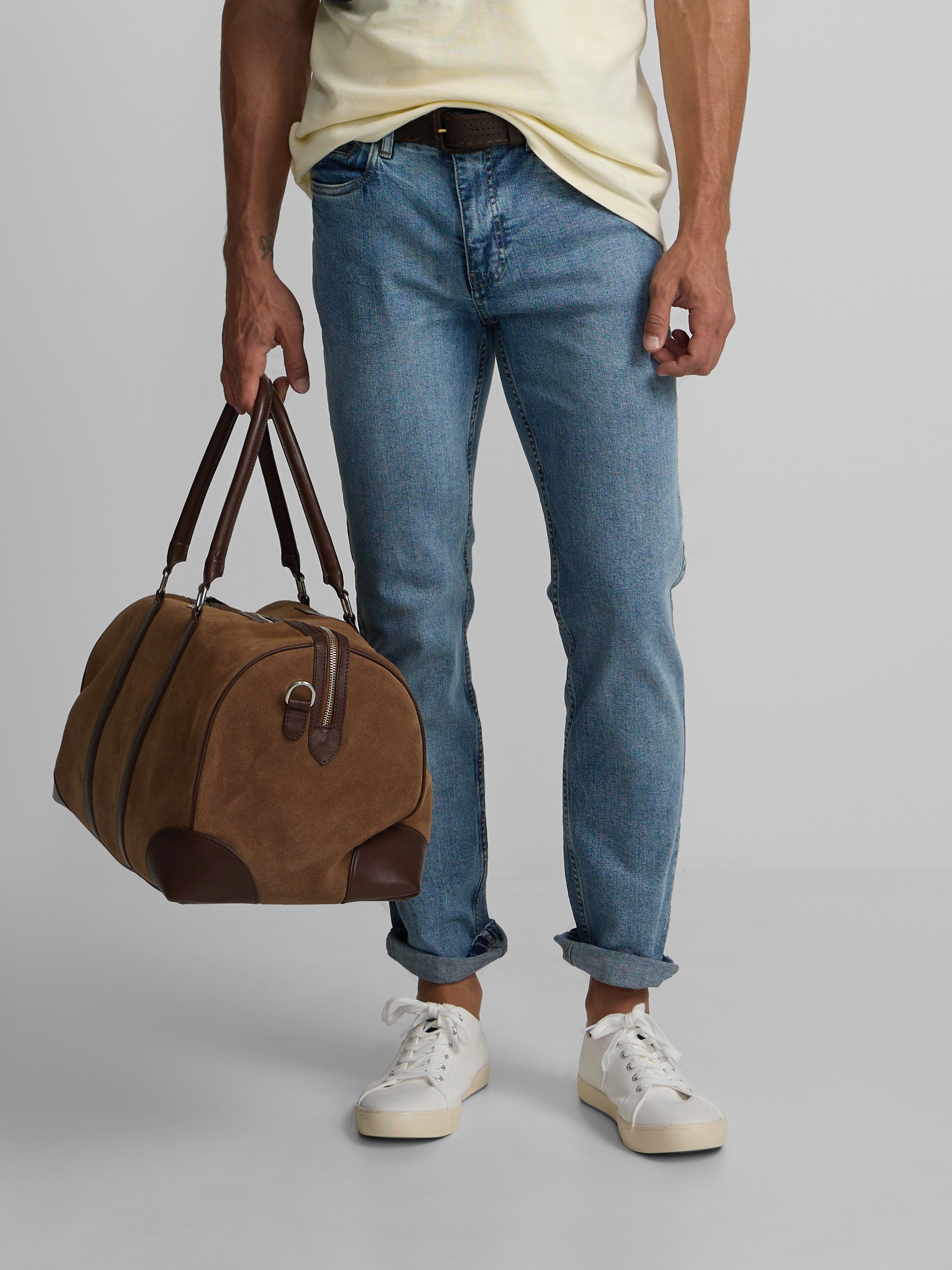 Medium blue denim sport trousers
