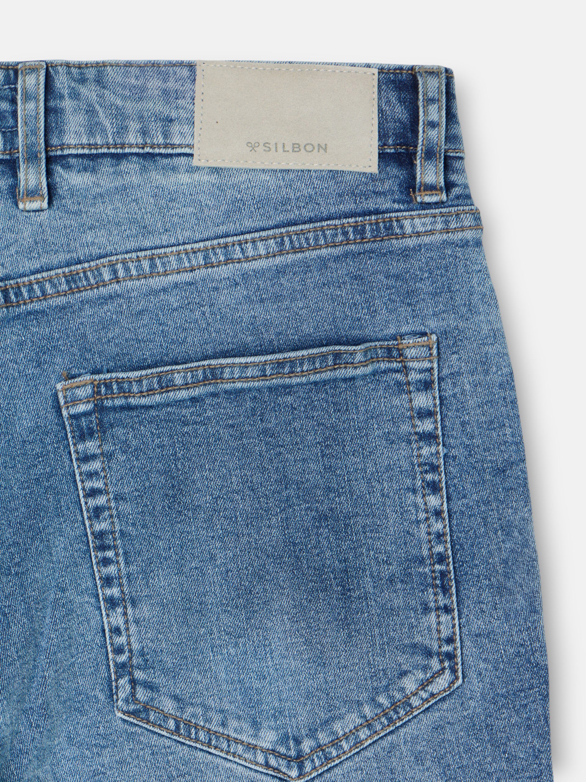 Medium blue denim sport trousers
