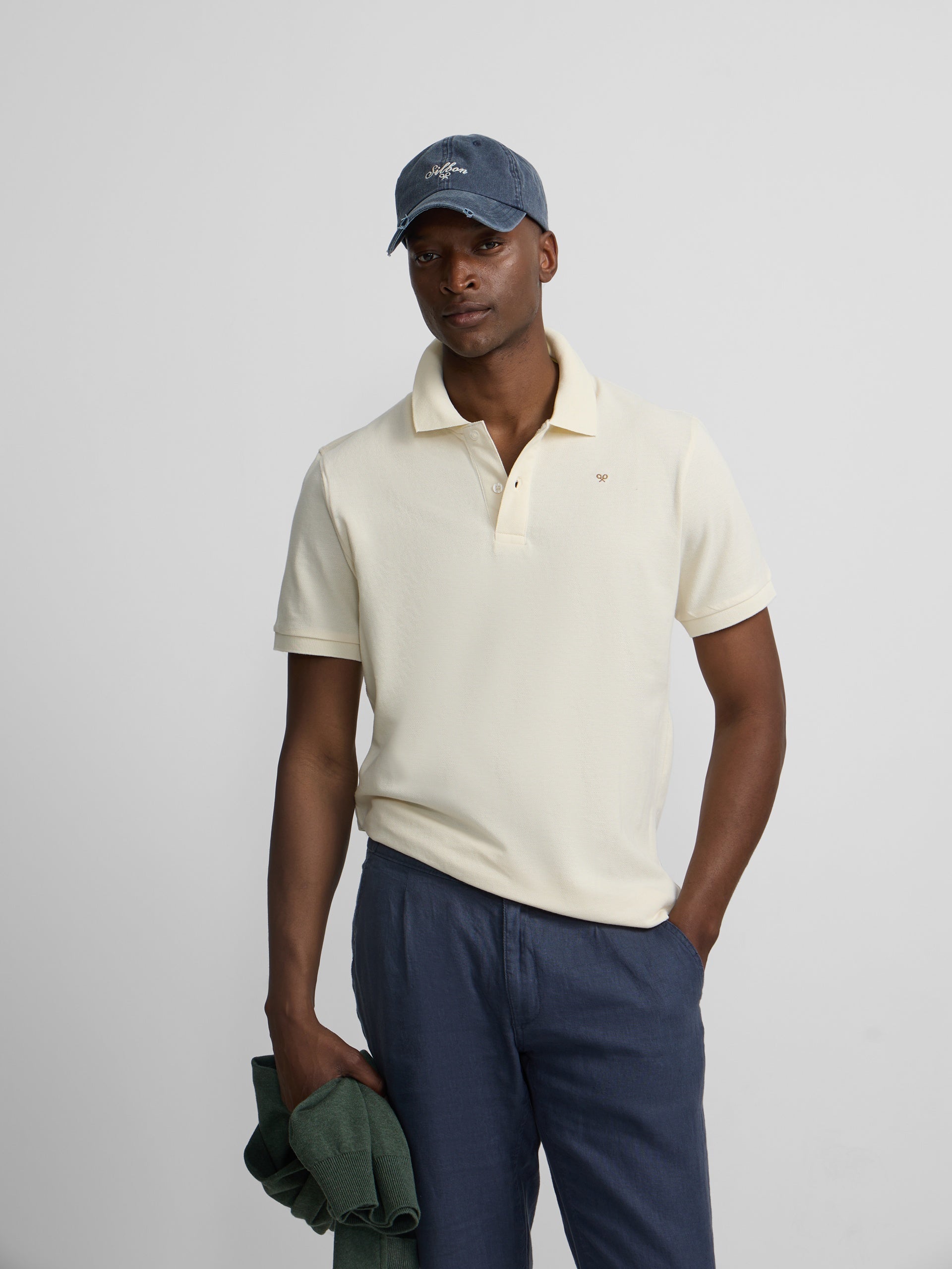 Polo classique uni crème