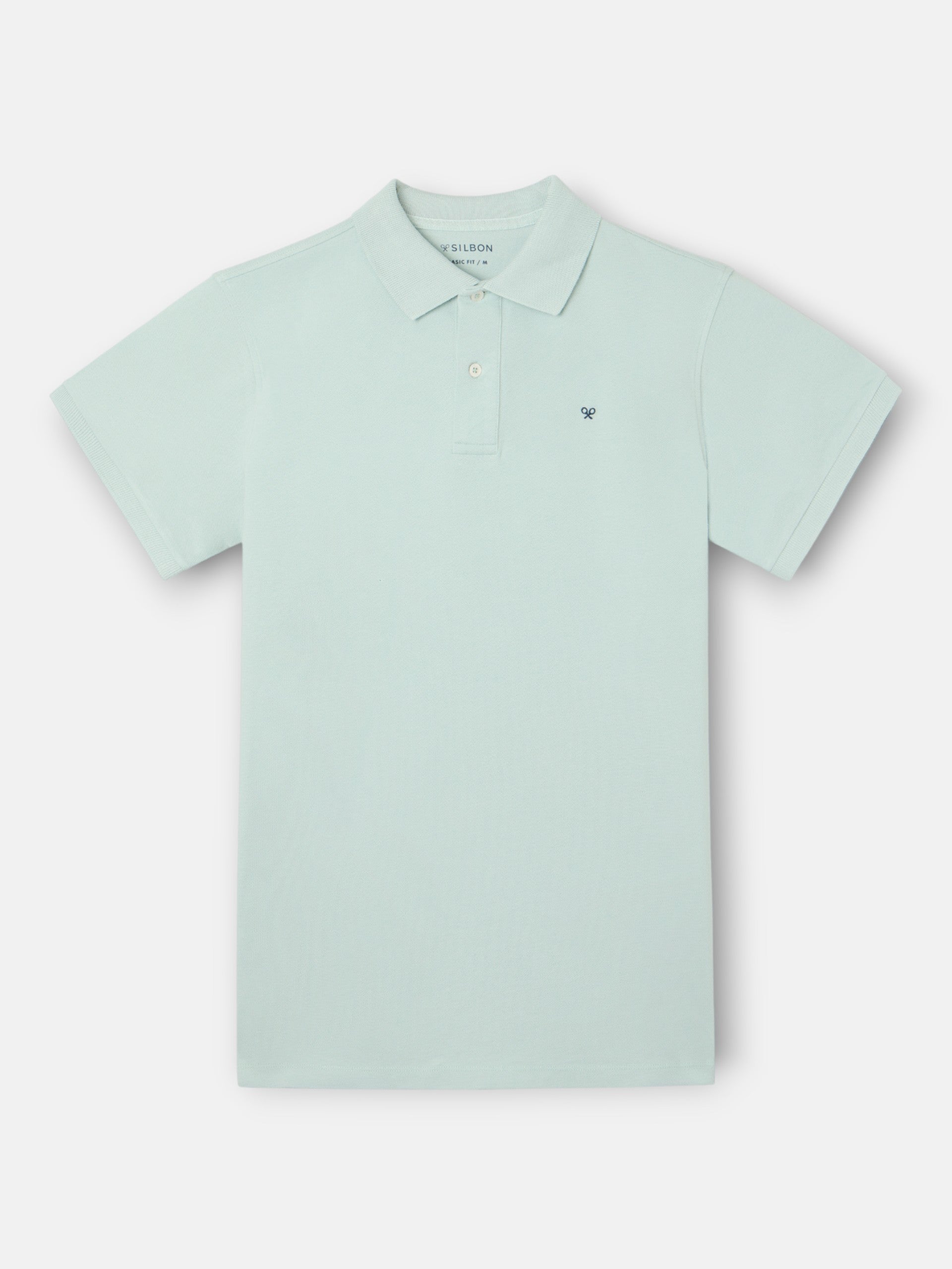 Polo classique uni bleu clair