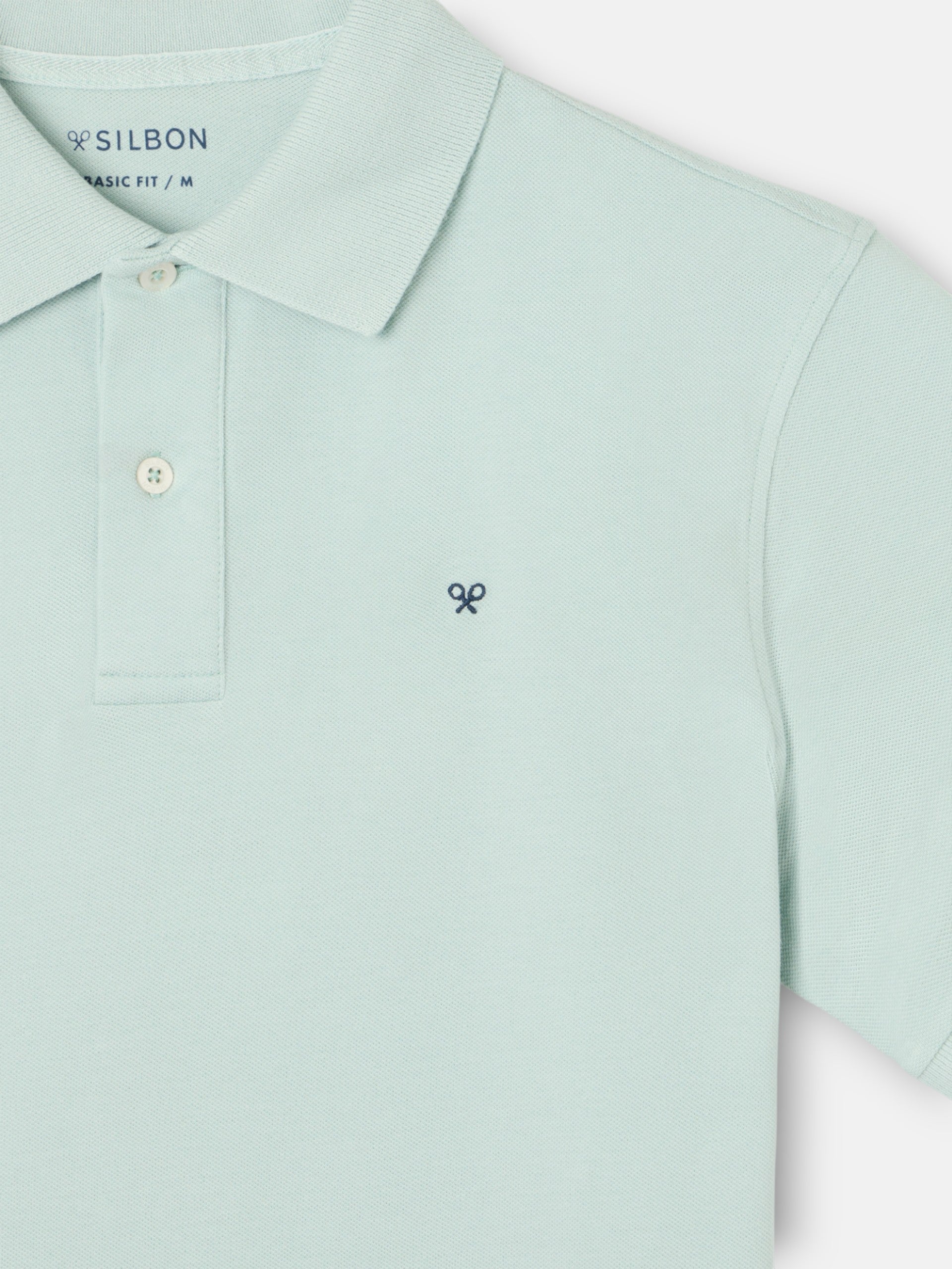 Polo classique uni bleu clair