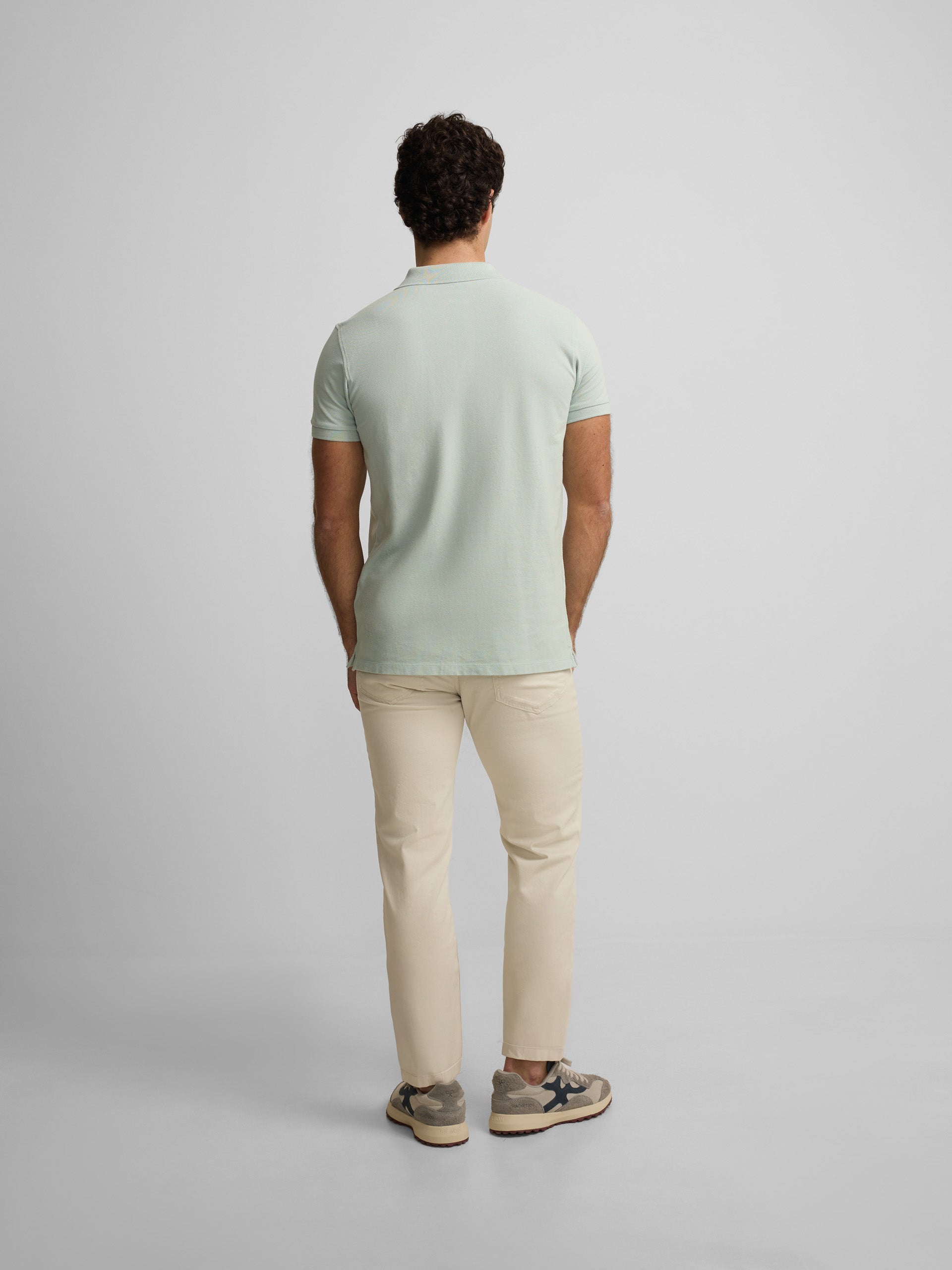 Polo classique uni bleu clair