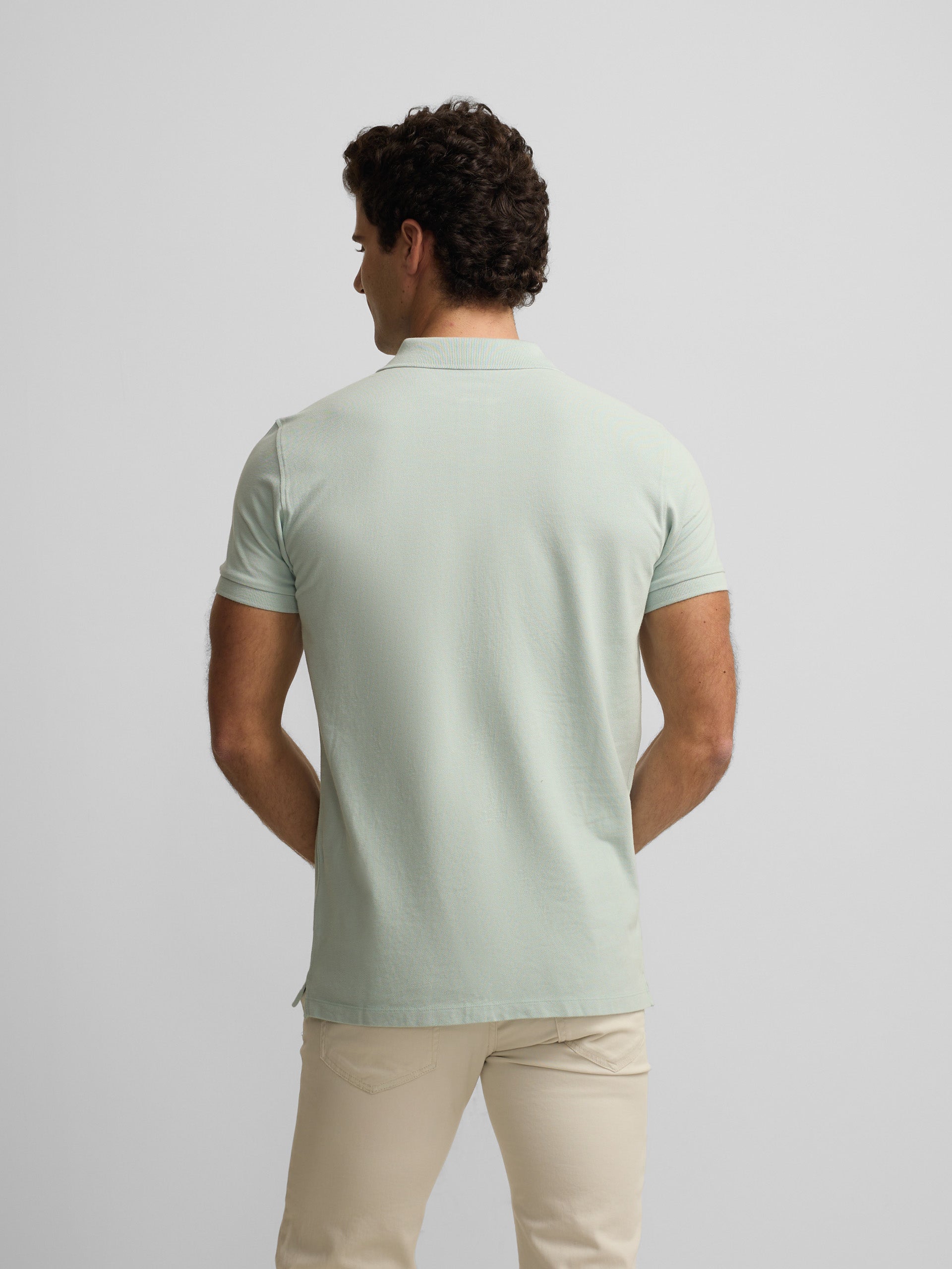Polo classique uni bleu clair