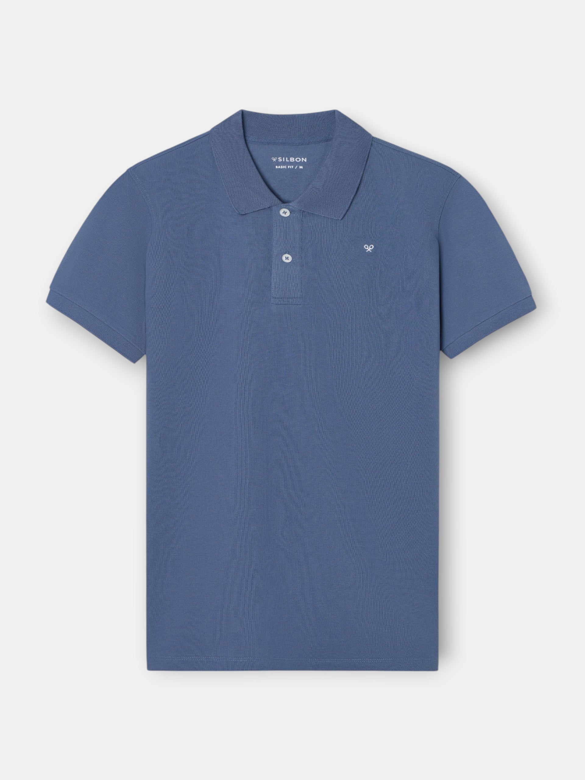 Polo classique uni bleu indigo