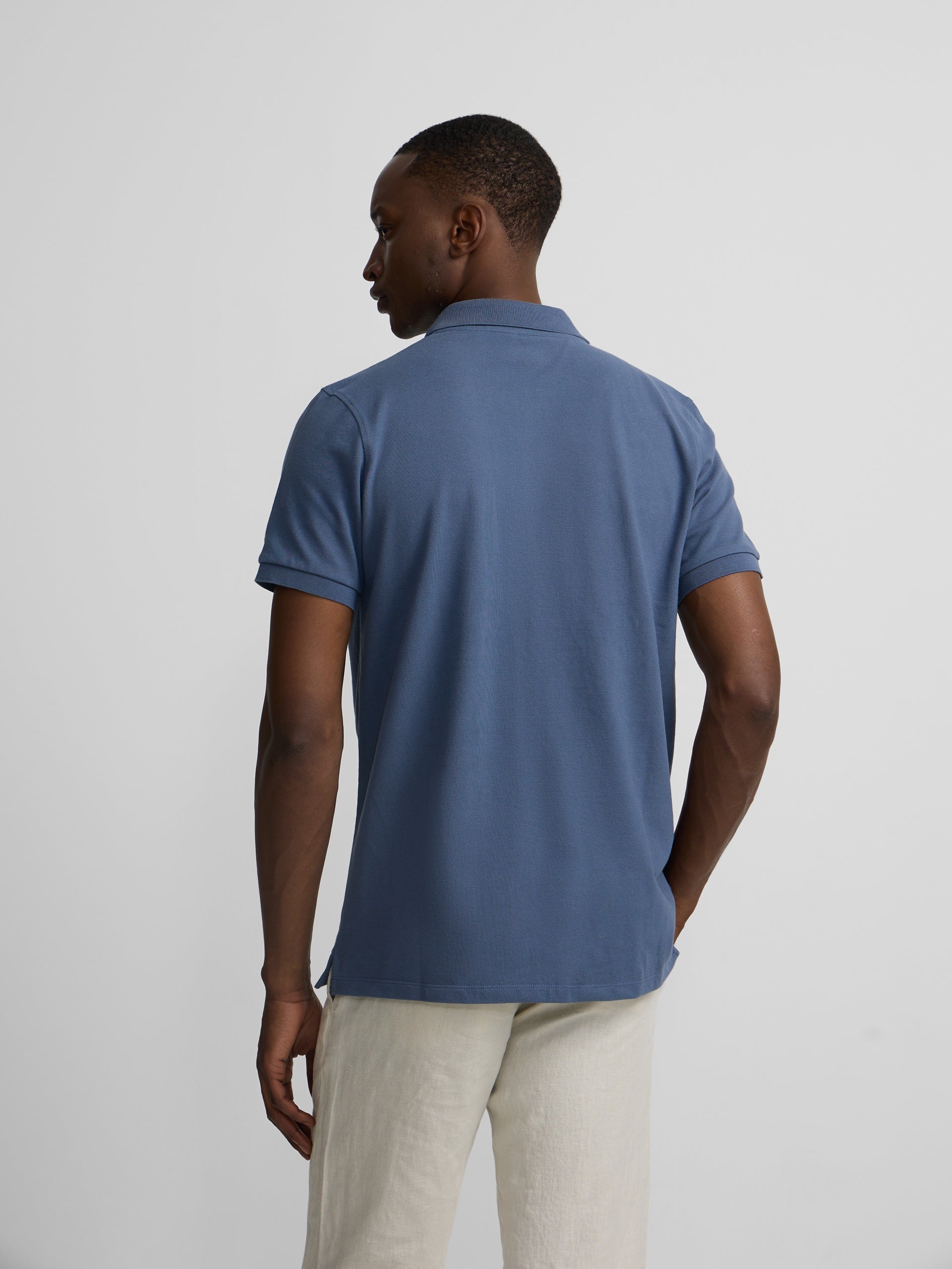 Polo classique uni bleu indigo