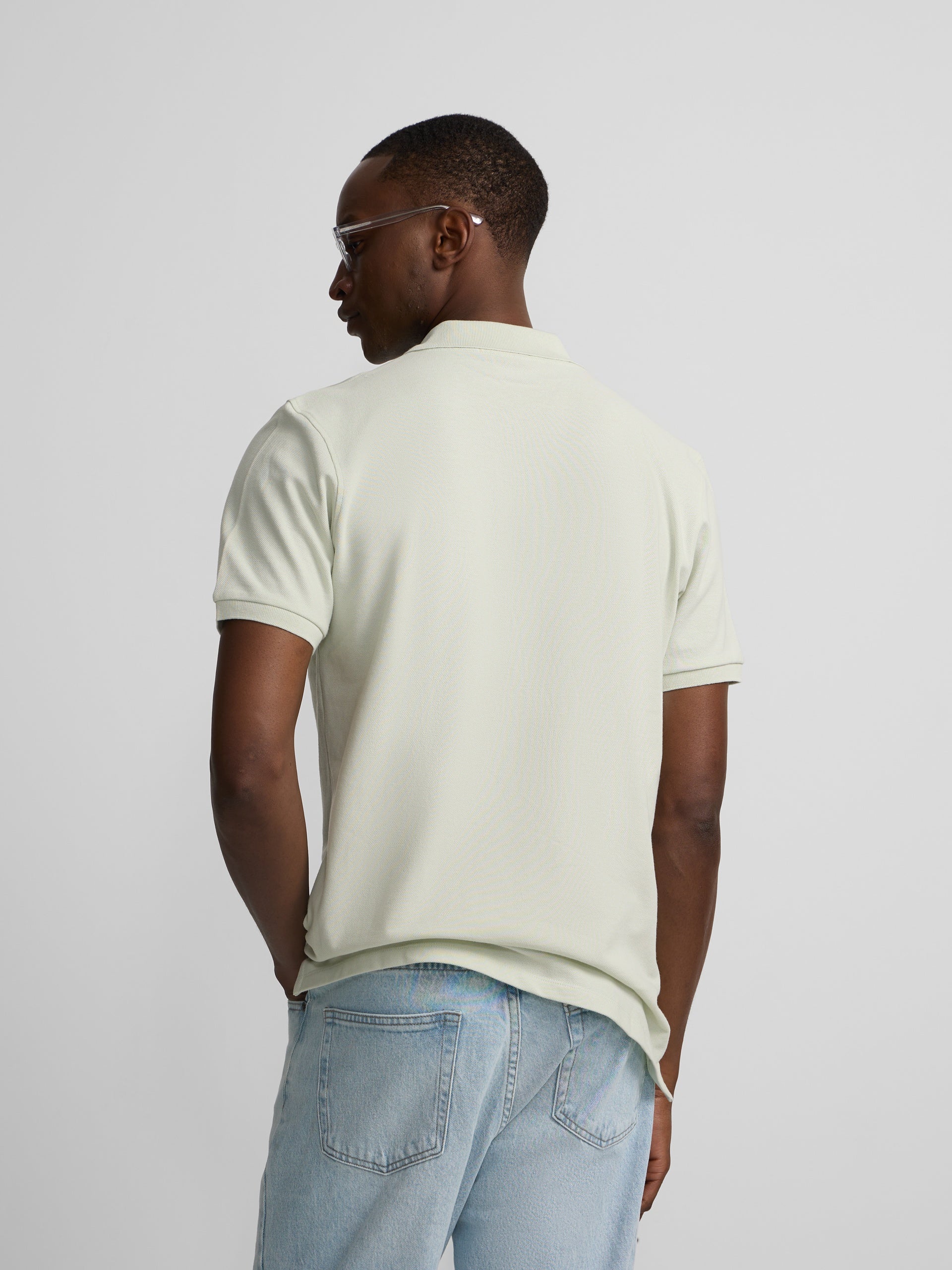 Classic plain light green polo
