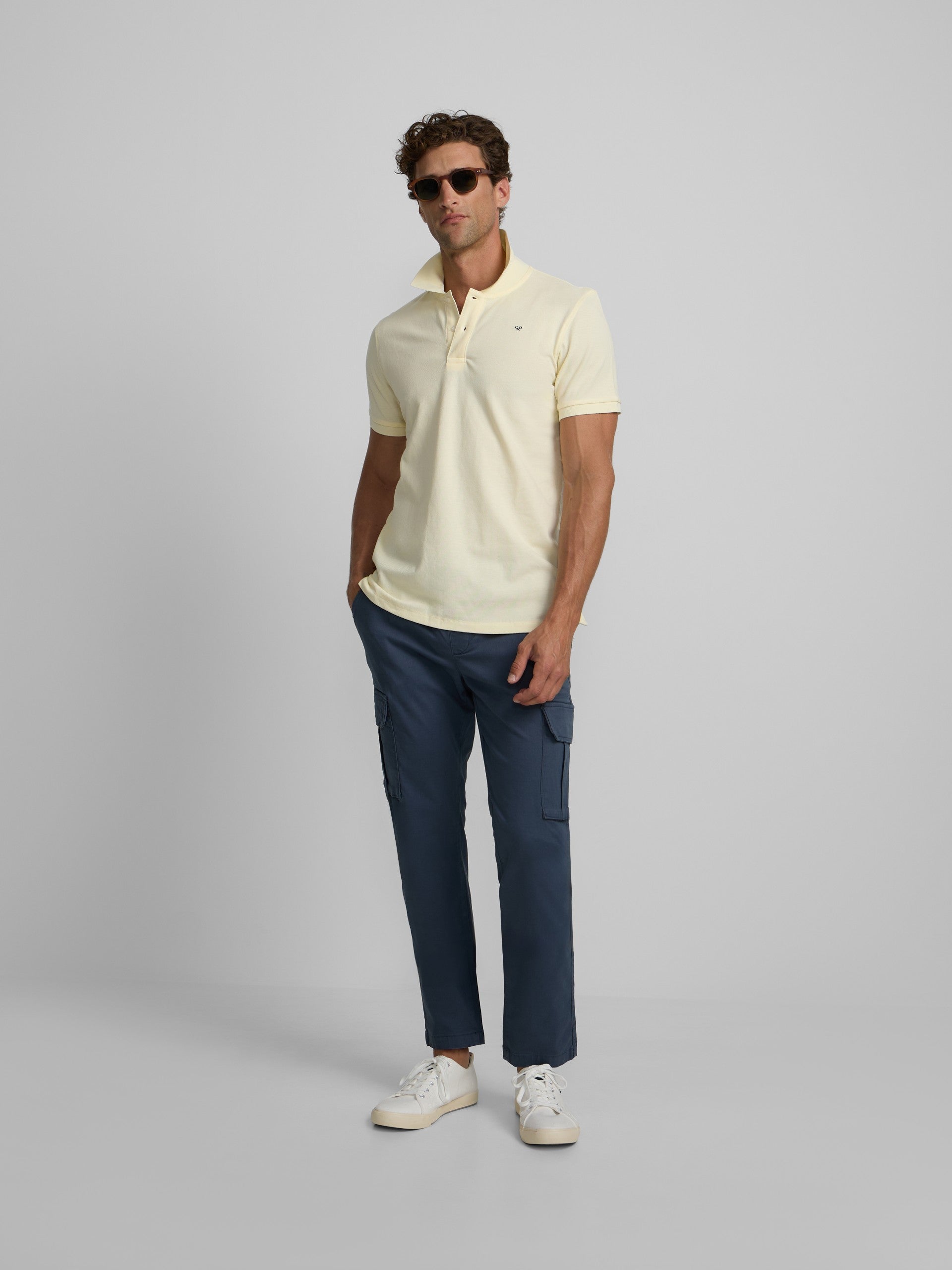Polo classique uni jaune