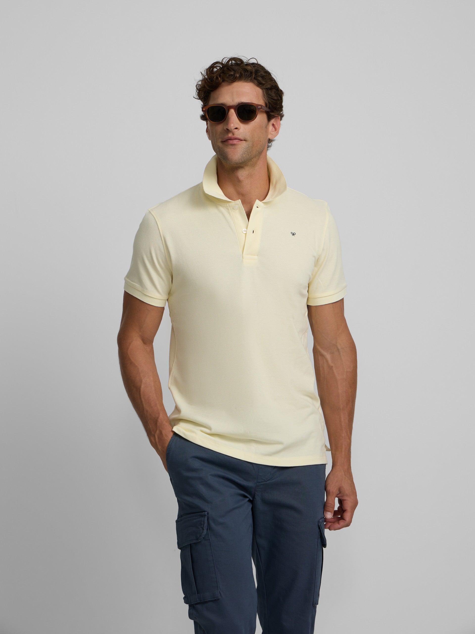 Polo classique uni jaune