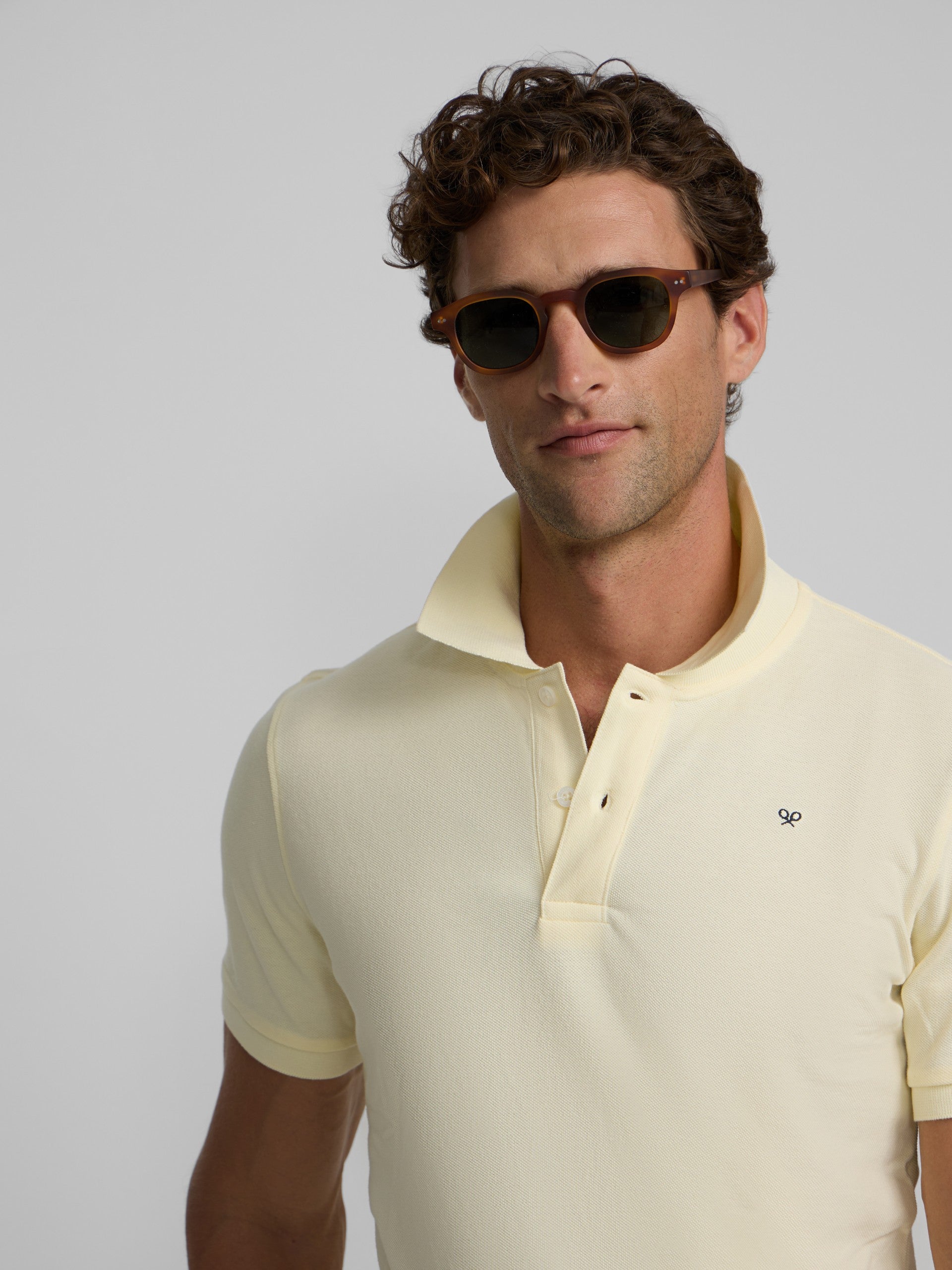 Polo classique uni jaune