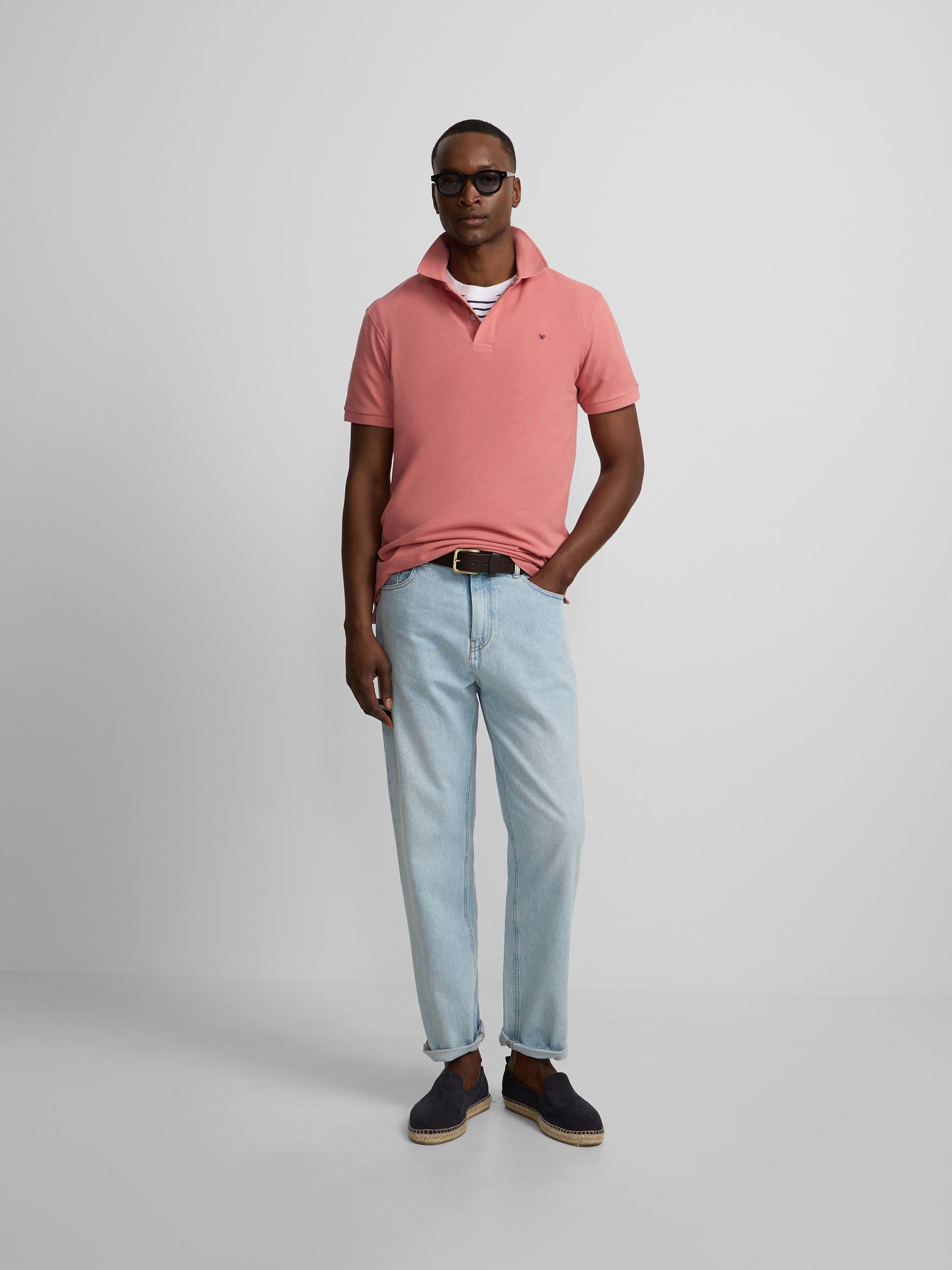 Polo classique uni corail