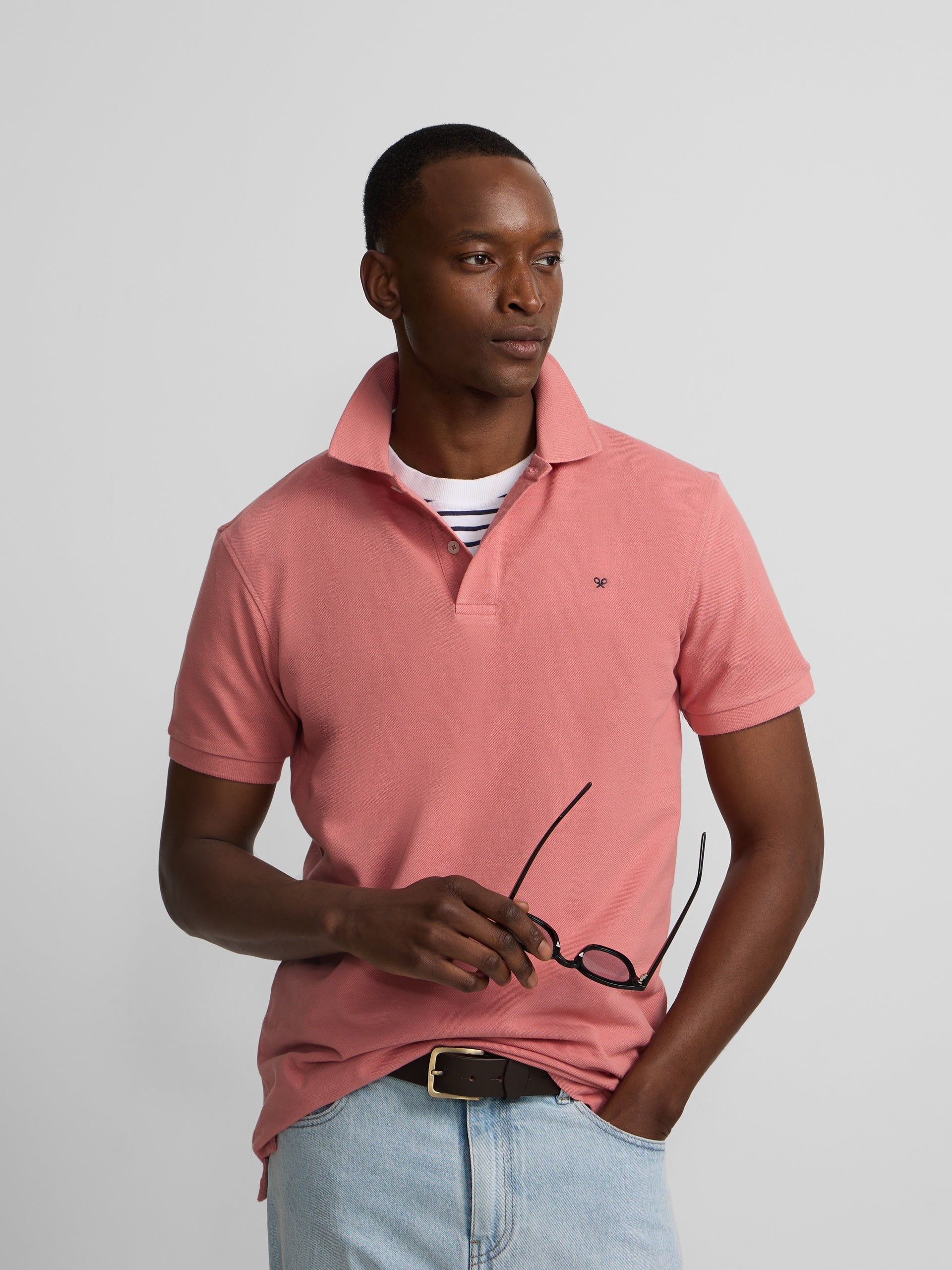 Polo classique uni corail