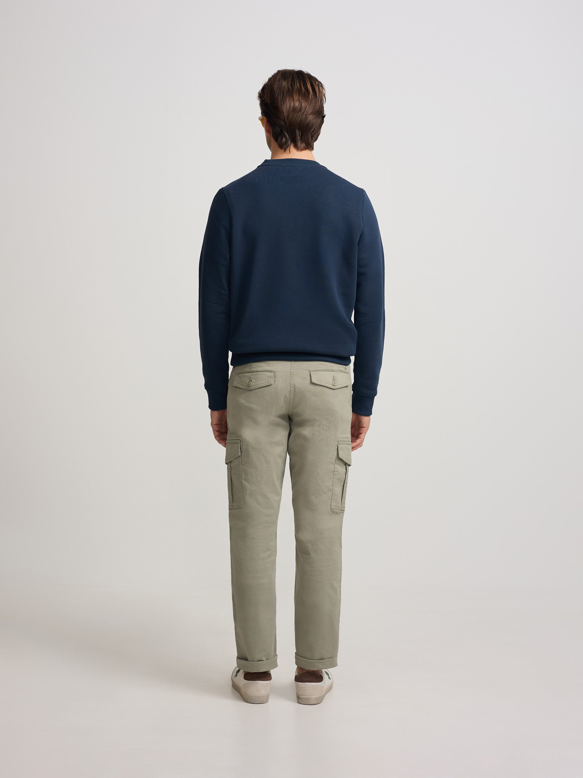 Silbon navy blue sweatshirt with mini terry logo