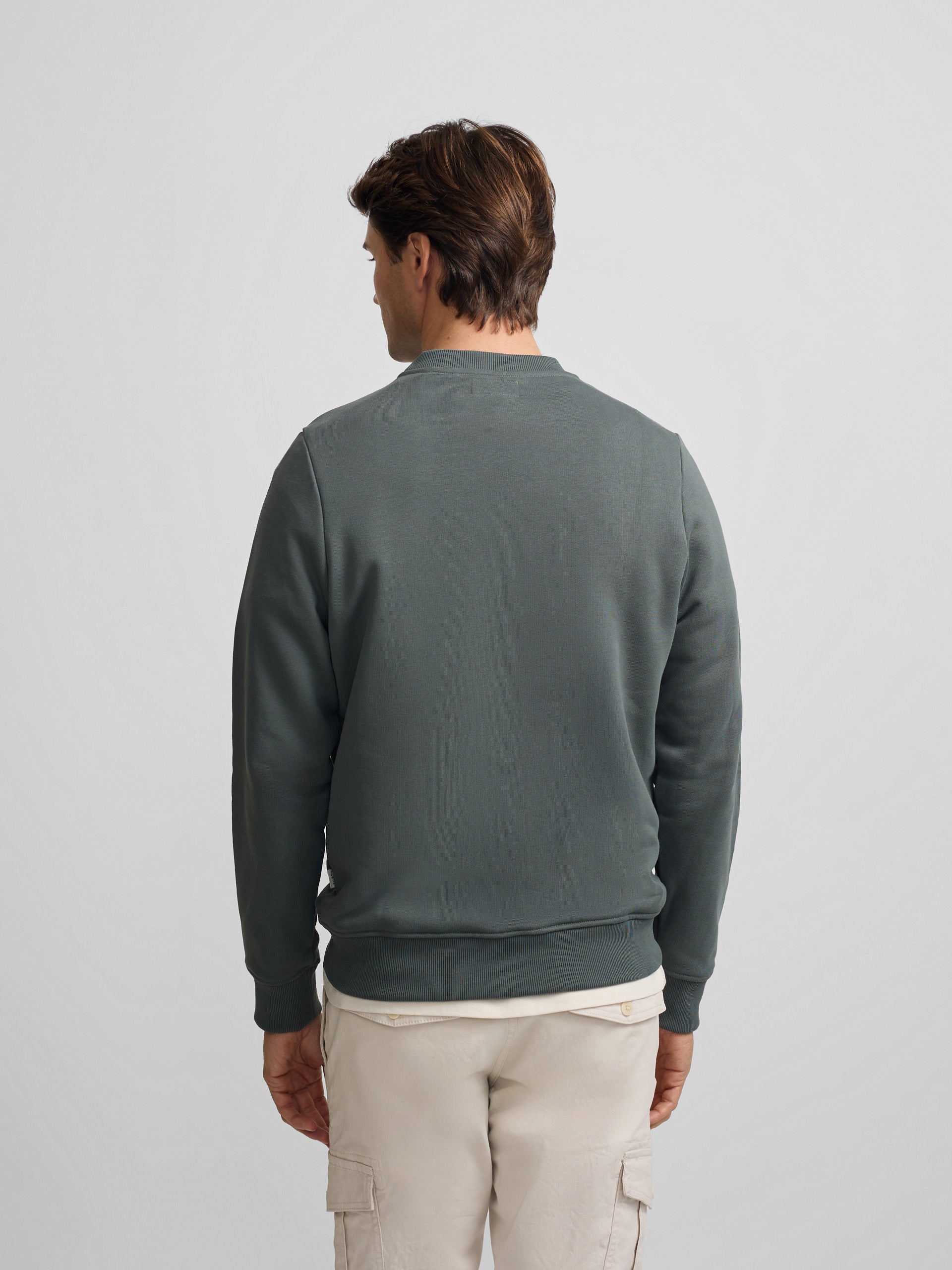 Sudadera Silbon minilogo rizo verde oscuro