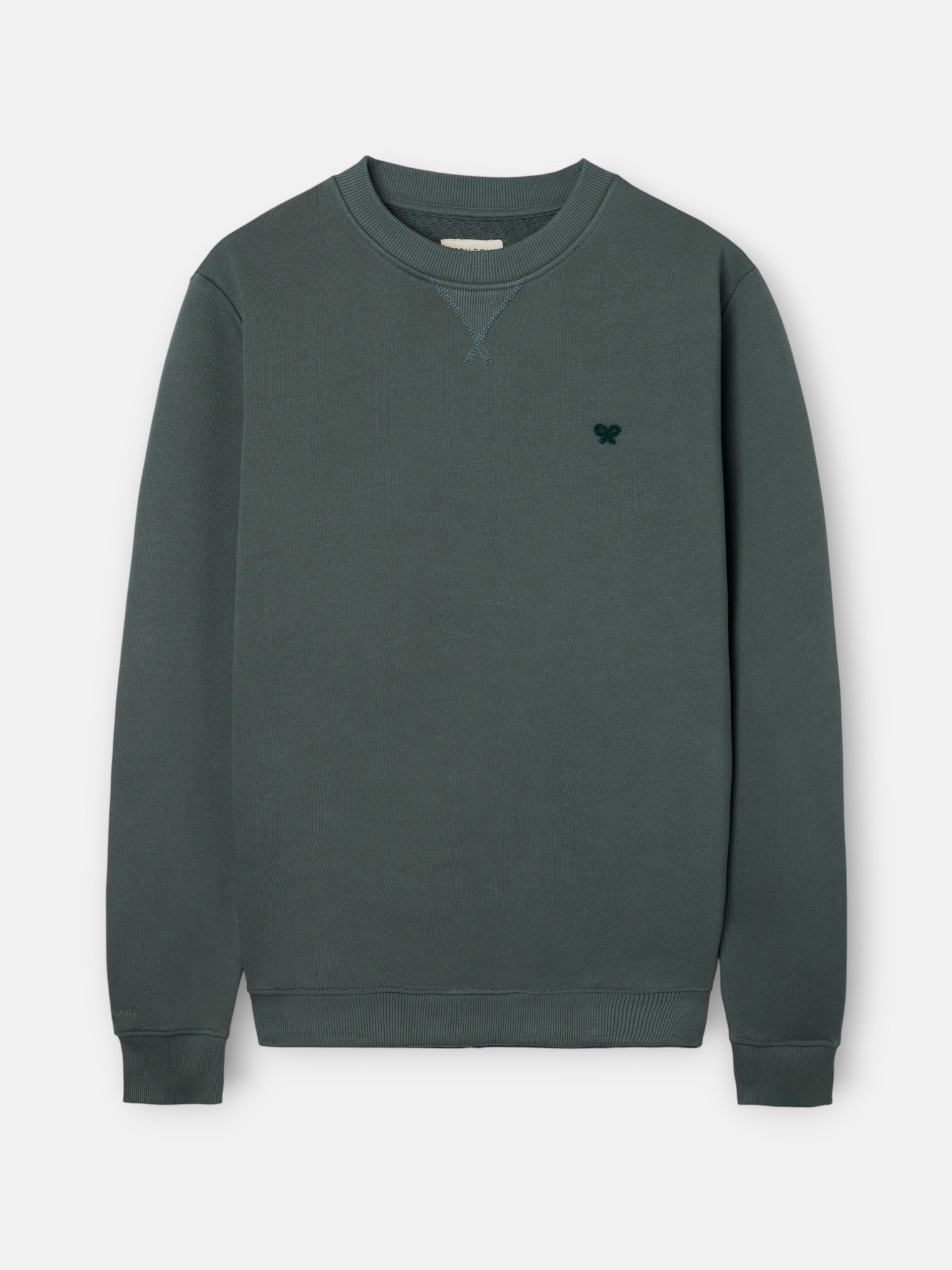 Sudadera Silbon minilogo rizo verde oscuro