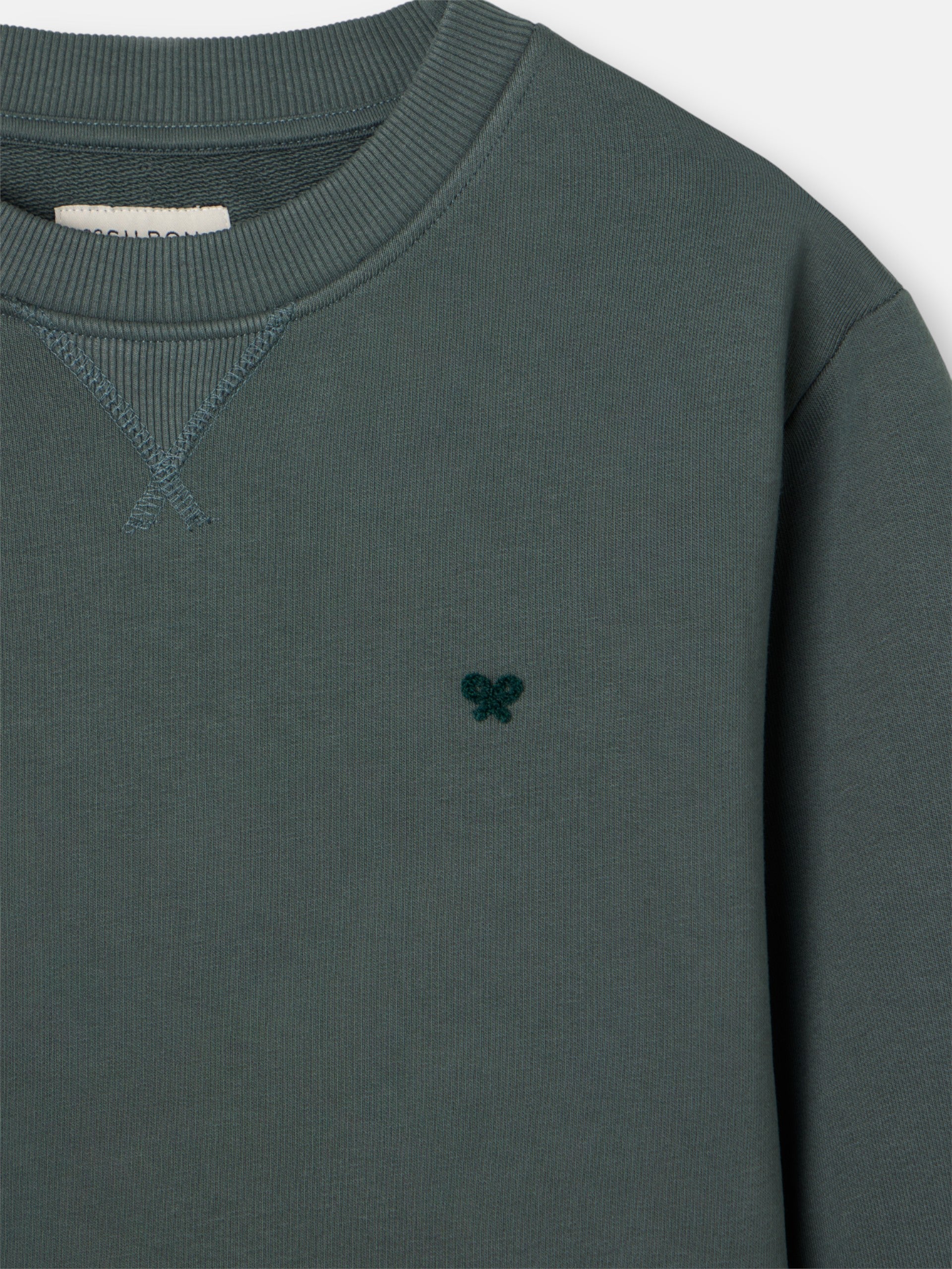 Sudadera Silbon minilogo rizo verde oscuro