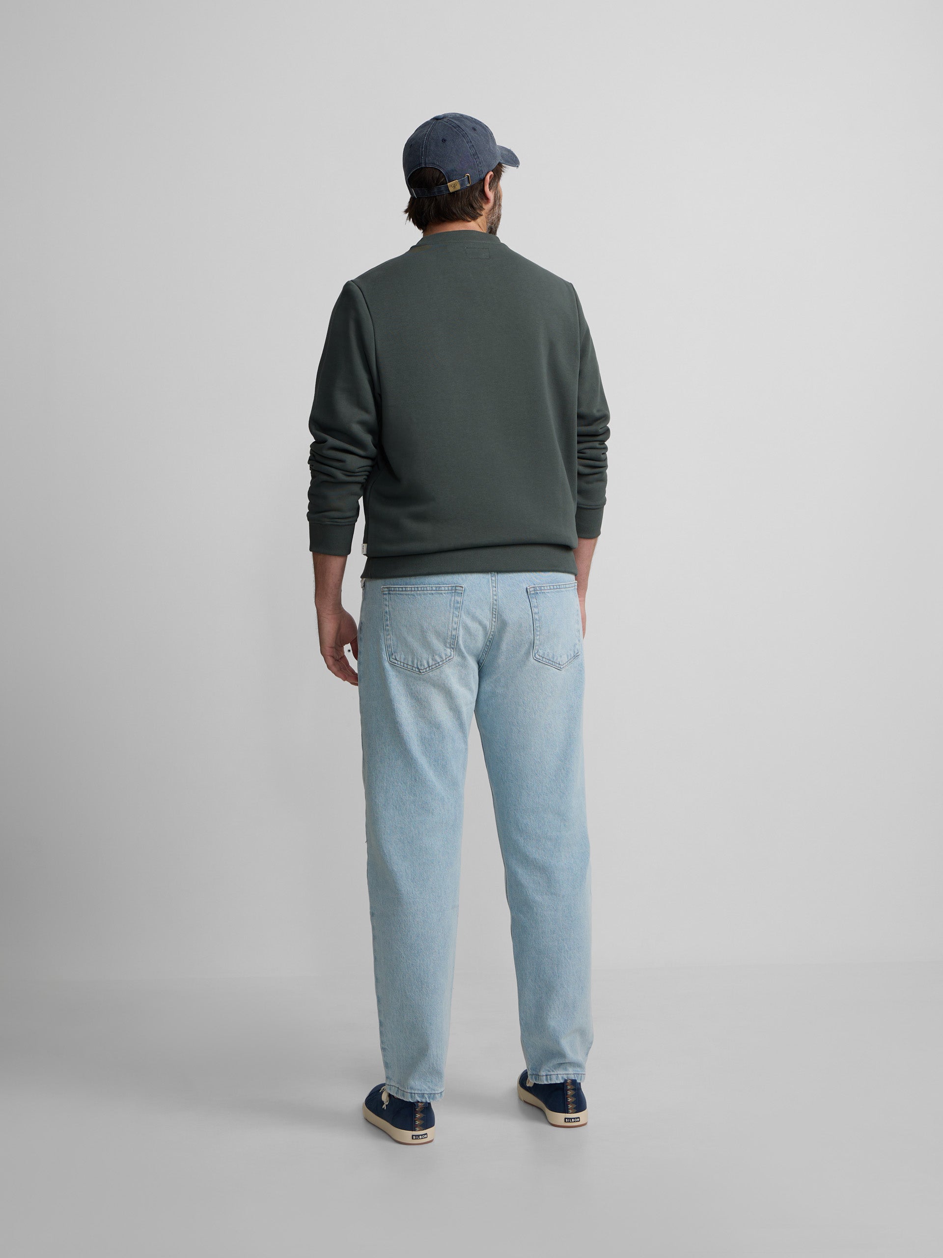 Sudadera Silbon minilogo rizo verde oscuro
