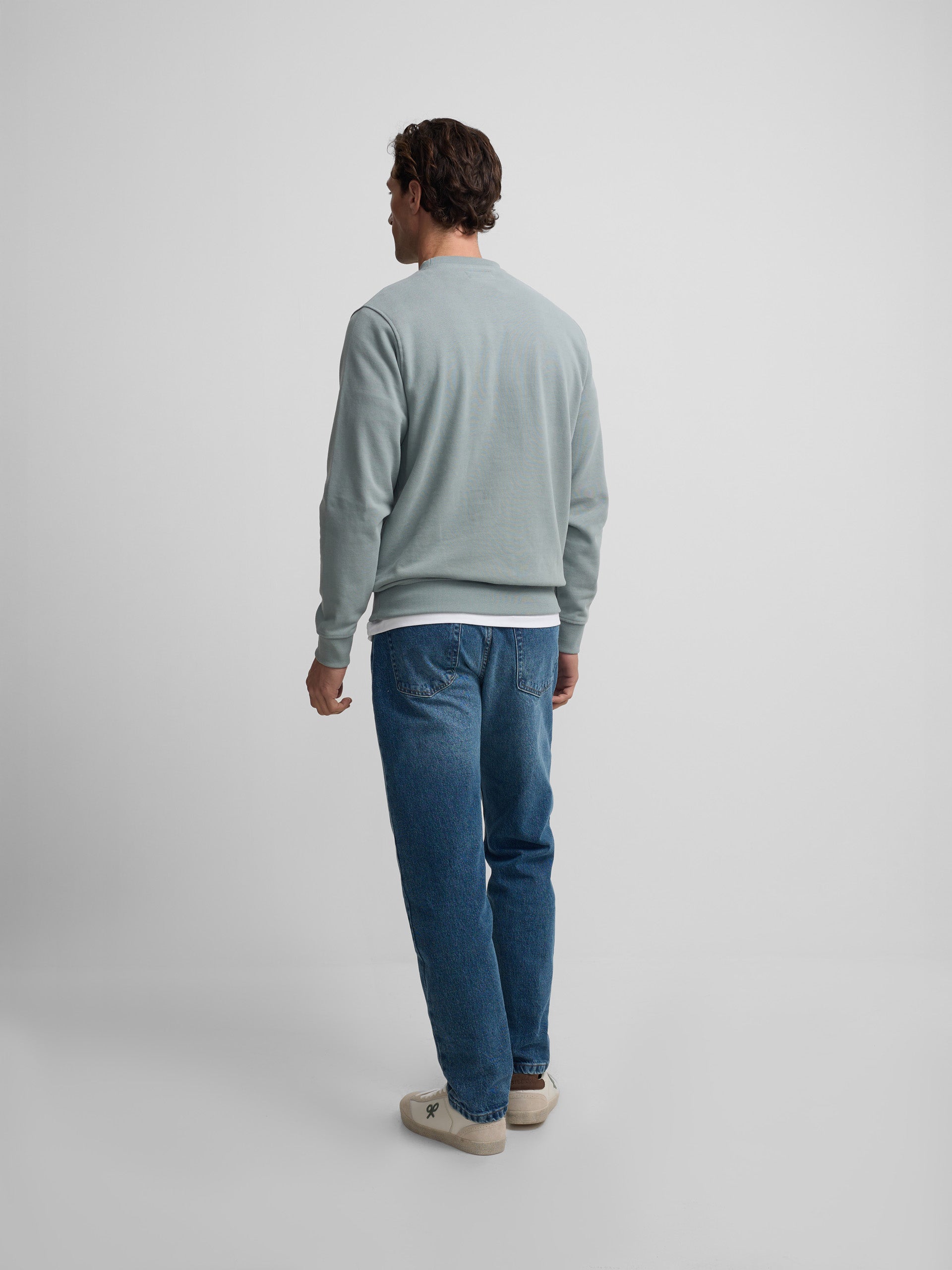 Sudadera silbon minilogo verde gris