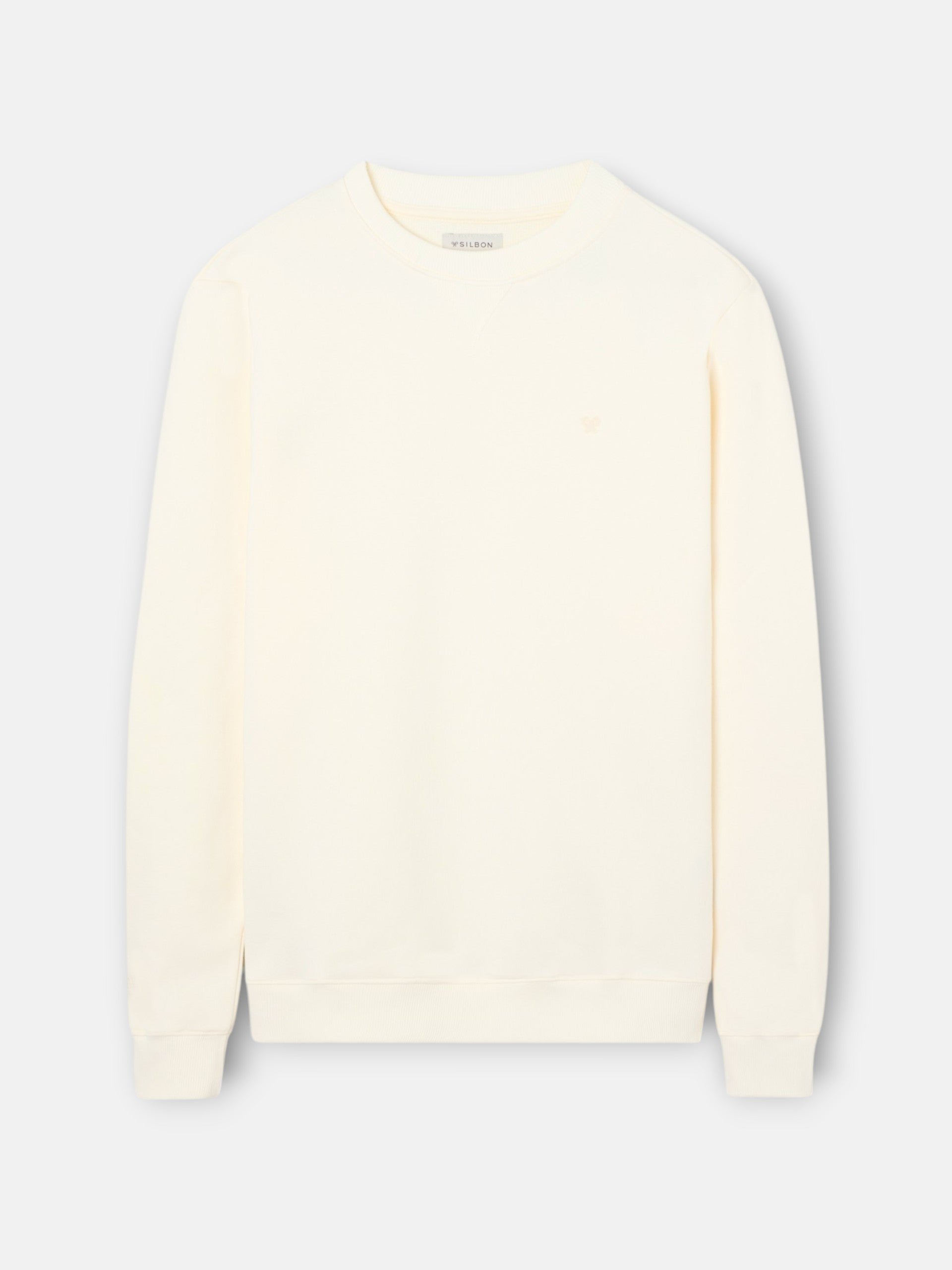 Sudadera Silbon minilogo rizo crema