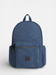 Navy blue leather detail backpack