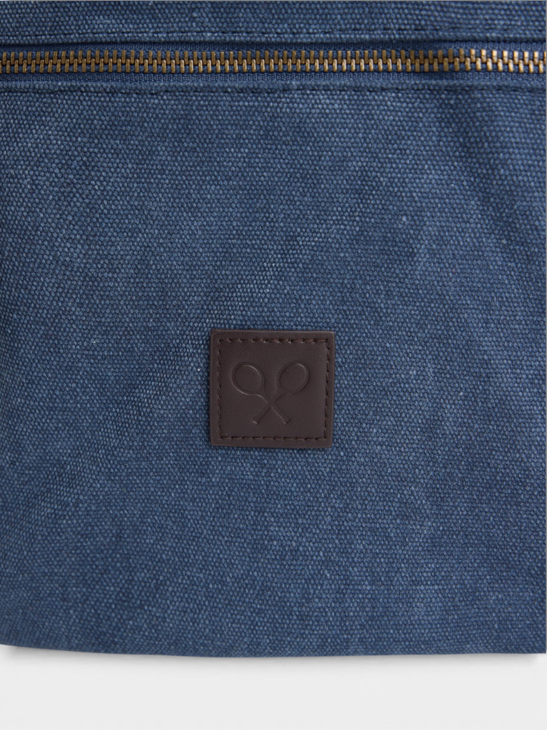 Navy blue leather detail backpack