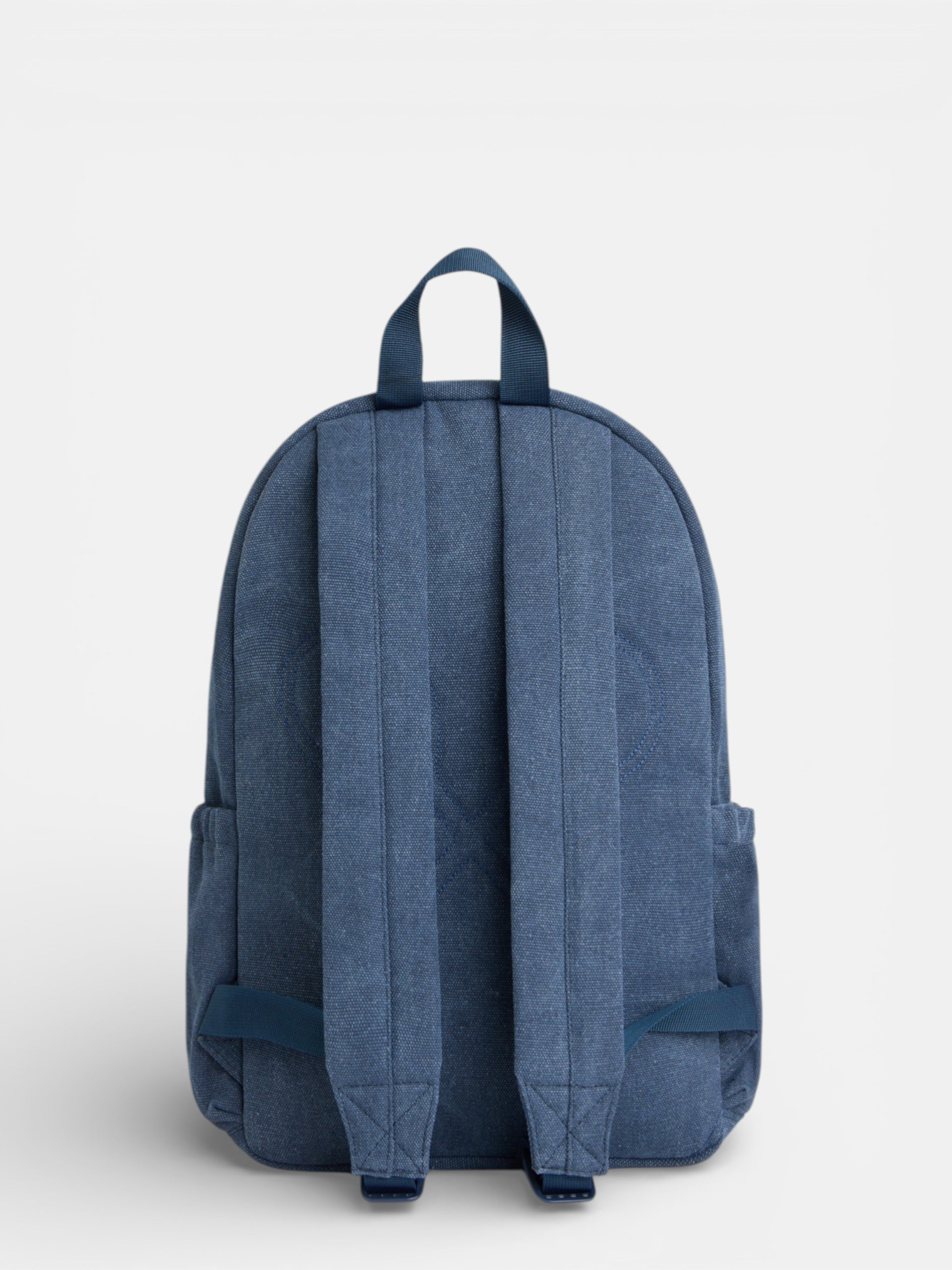 Navy blue leather detail backpack