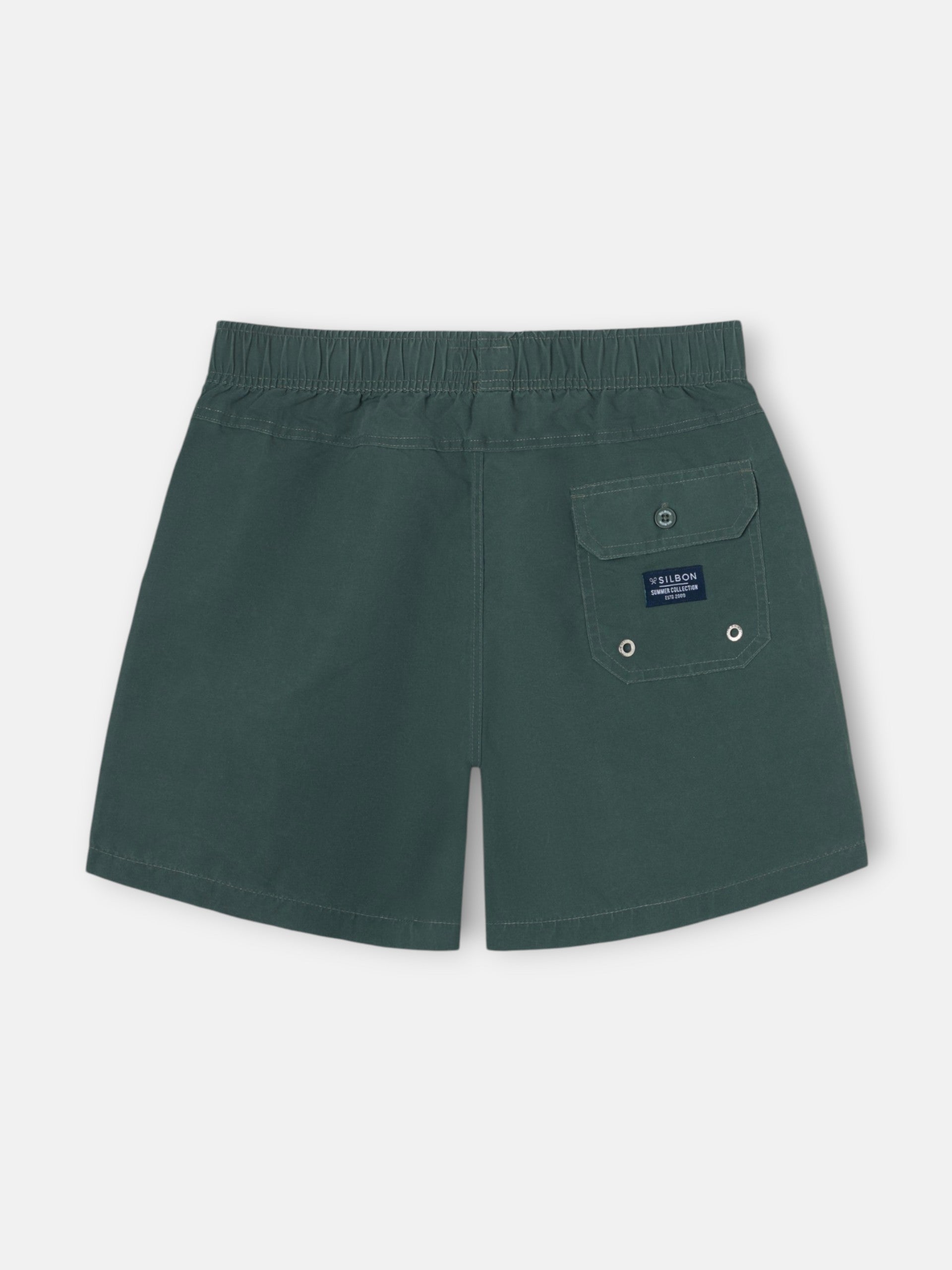 Bañador liso verde oscuro