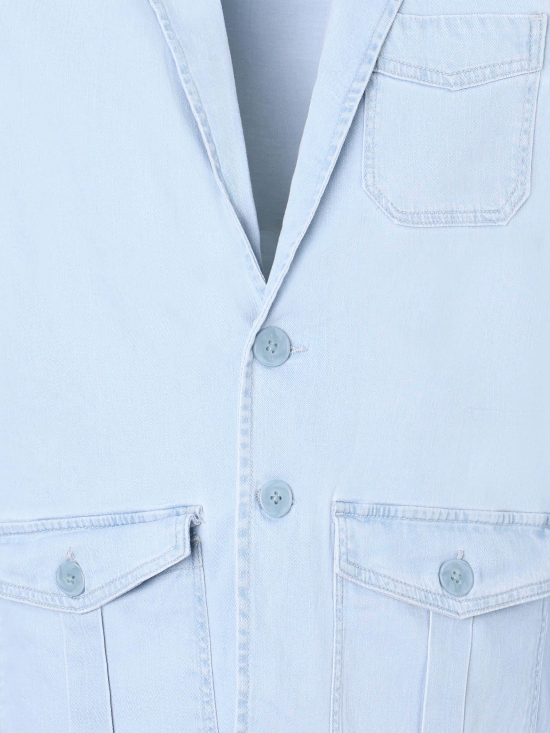 Semiblazer bolsillos denim azul claro