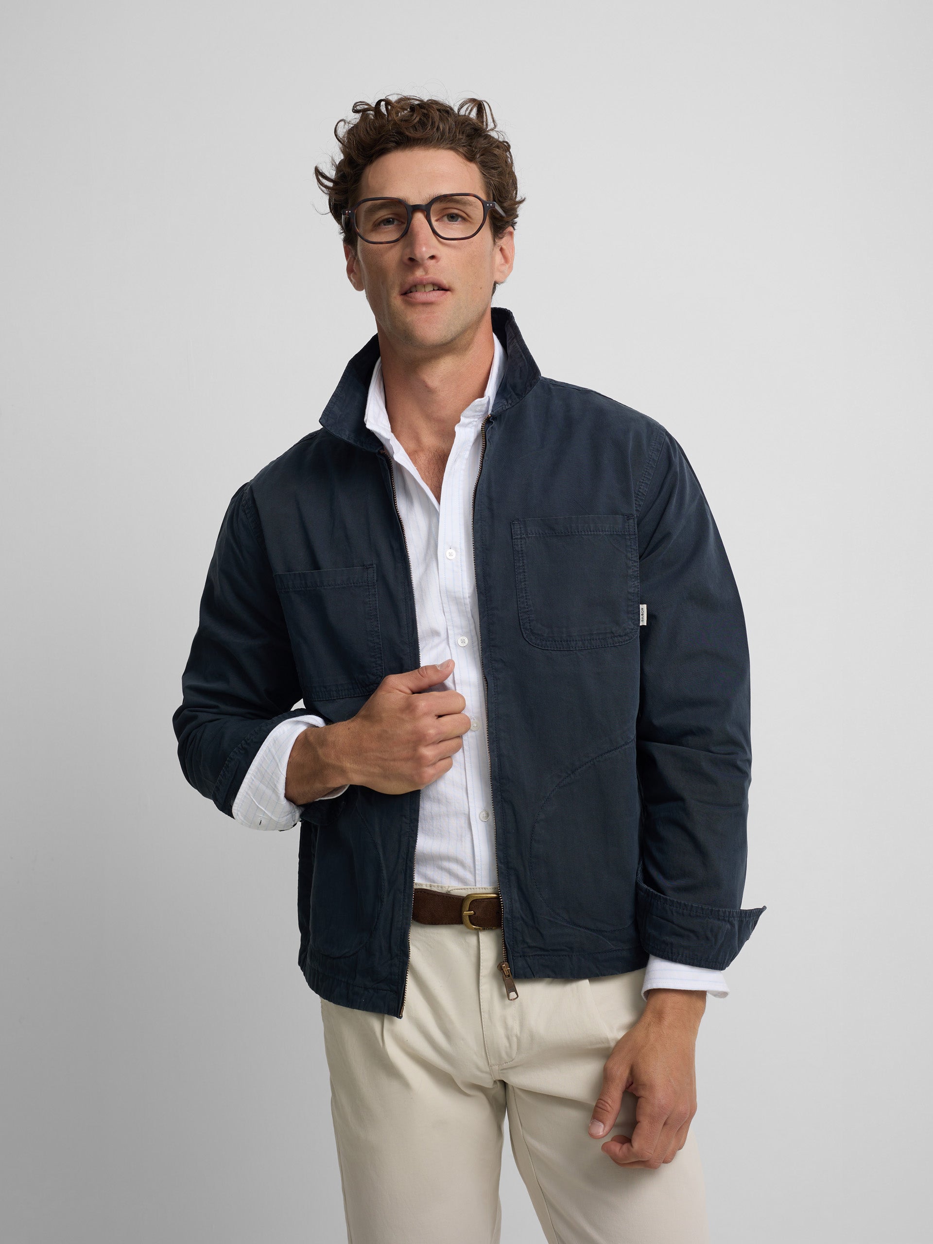 Chaqueta cuello Harrington azul marino