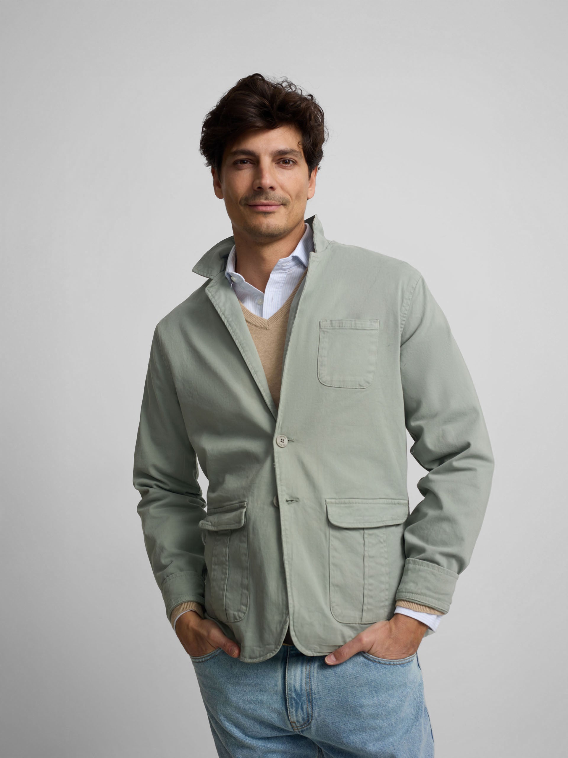 Blazer semi-vert gris