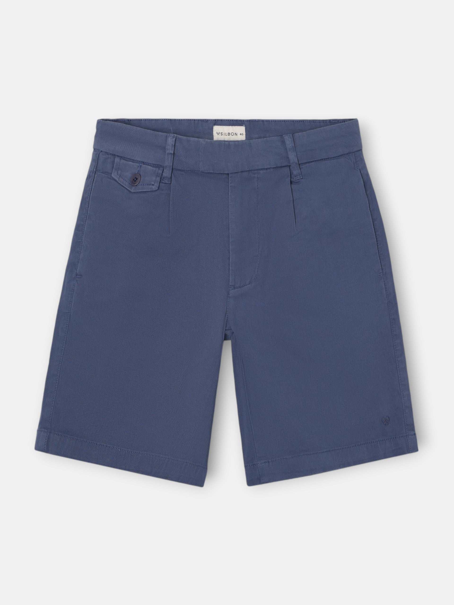 Bermuda clasica pinza azul indigo