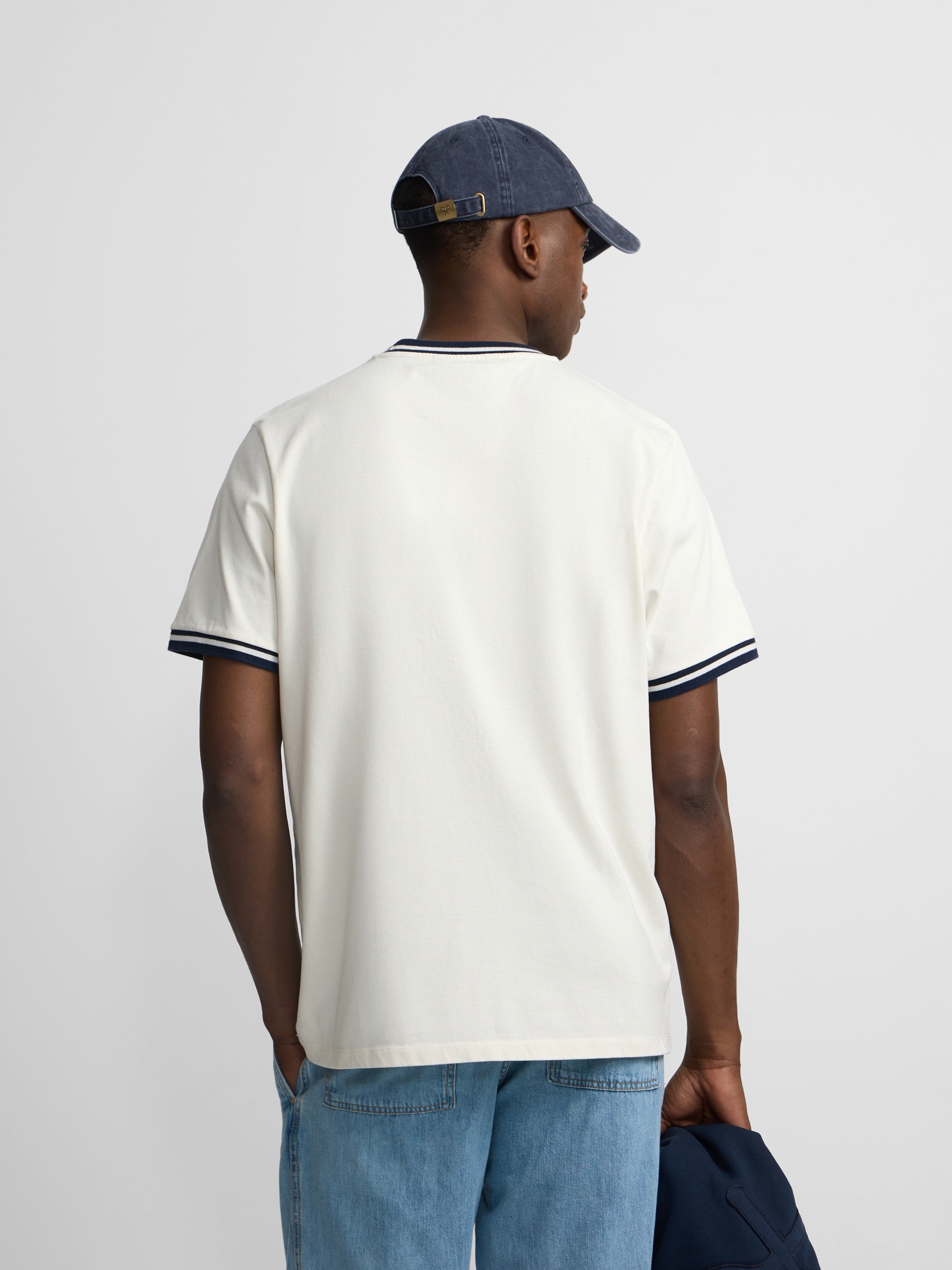 Good habits cream navy blue t-shirt